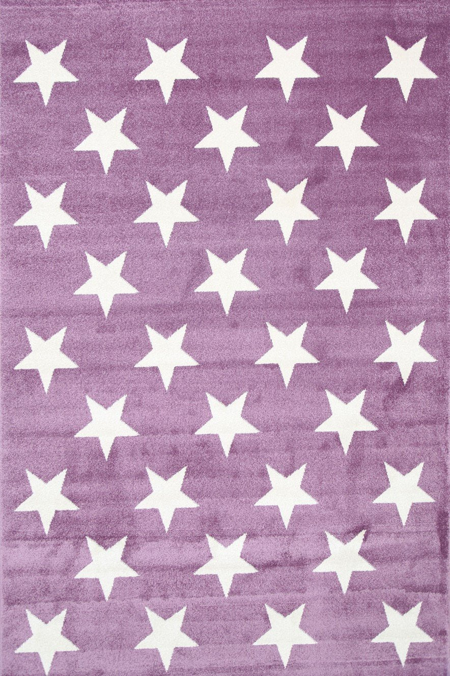 Piccolo Violet Pink and White Stars Kids Rug - Kids - Rugs a Million