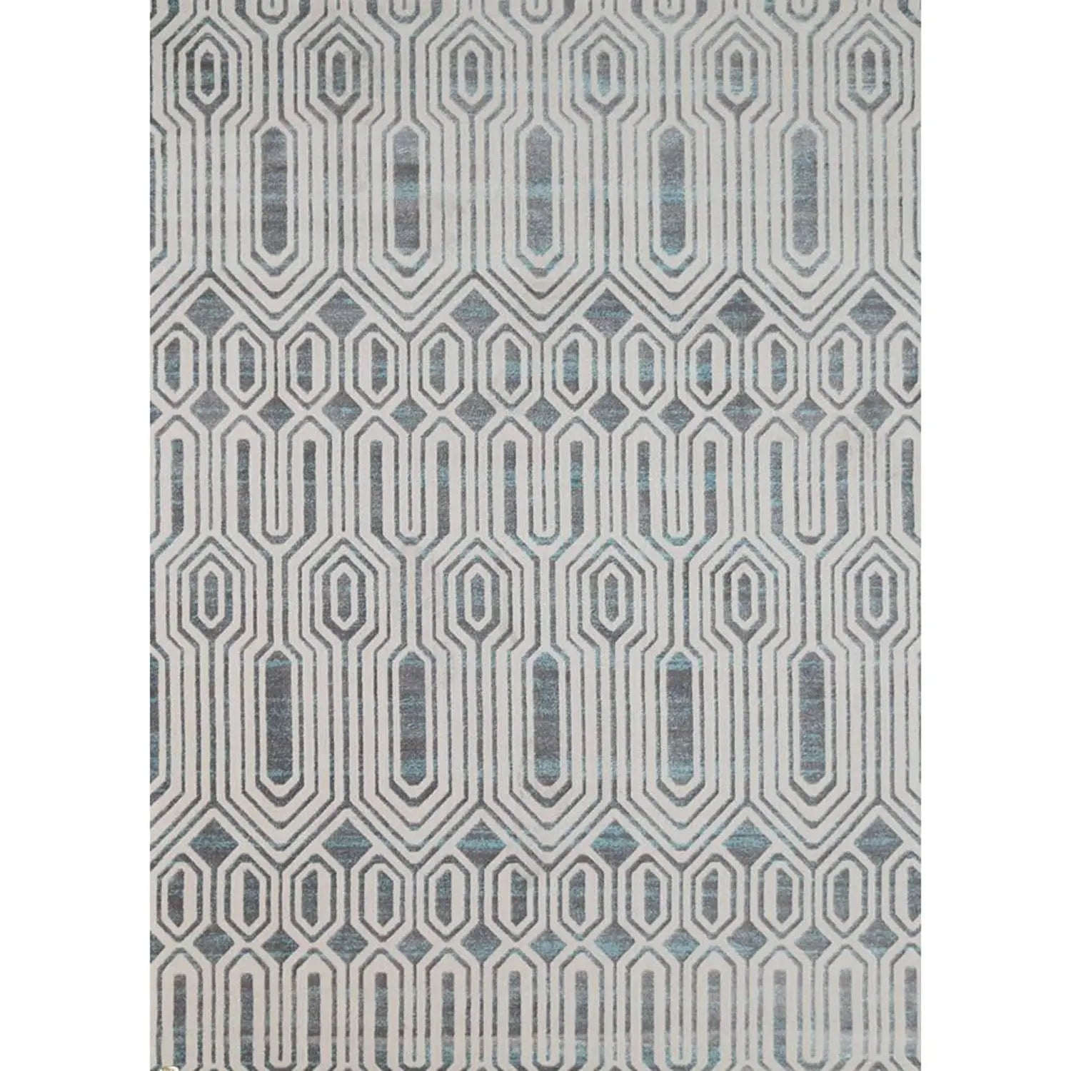 Pierre Cardin Sateen Maze Designer Rug Grey/Blue - Rugs - Rugs a Million