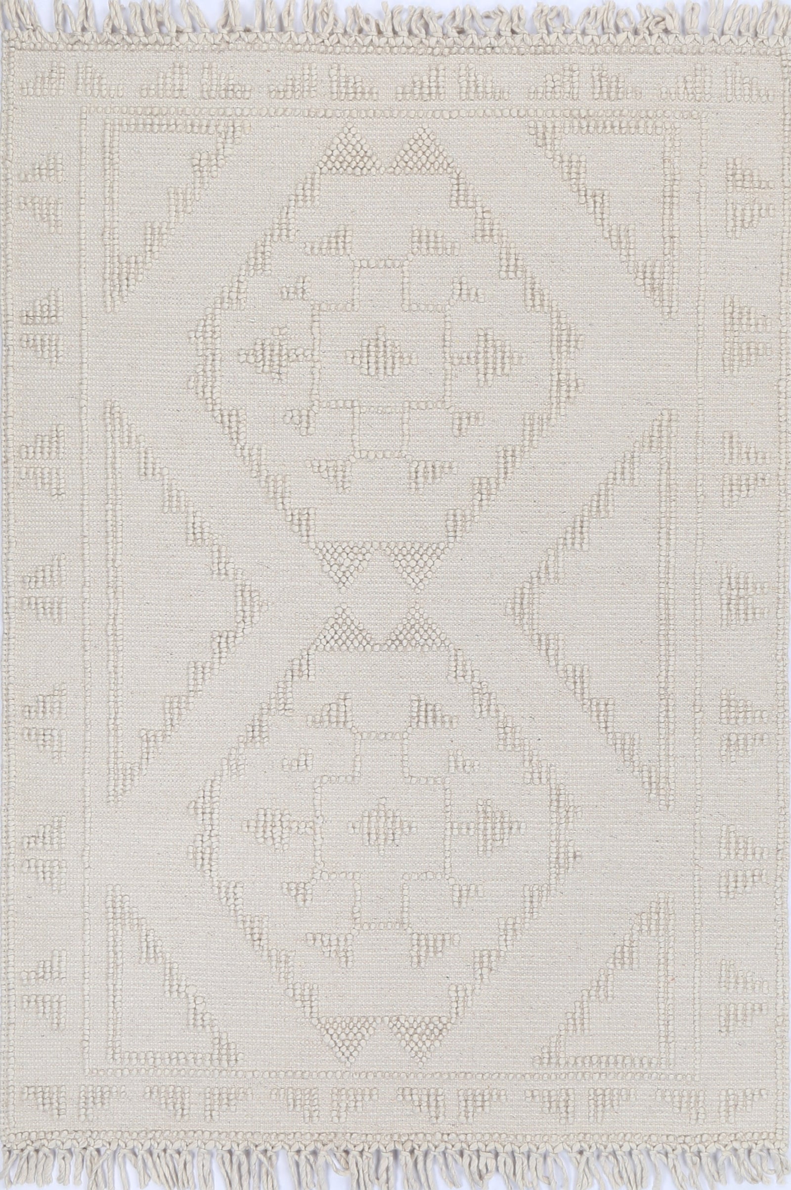 Diego Ornamental Beige Wool Rug