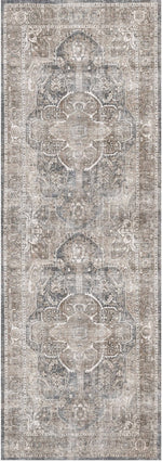 Distressed Vintage Kendra Ash Runner Rug - Washable Rug - Rugs a Million