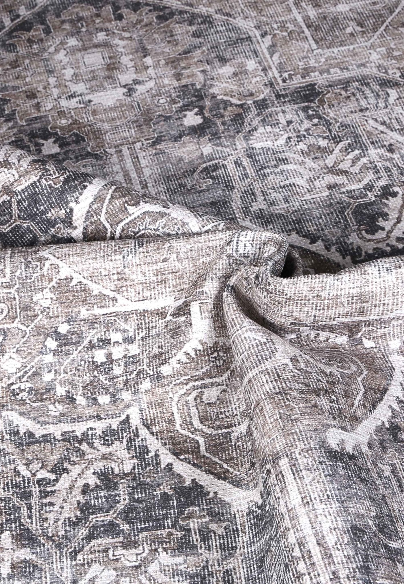 Distressed Vintage Kendra Ash Runner Rug - Washable Rug - Rugs a Million