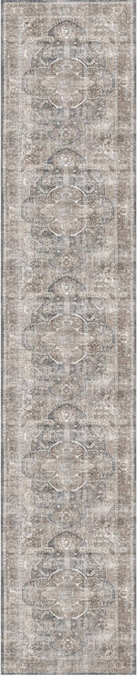 Distressed Vintage Kendra Ash Runner Rug - Washable Rug - Rugs a Million