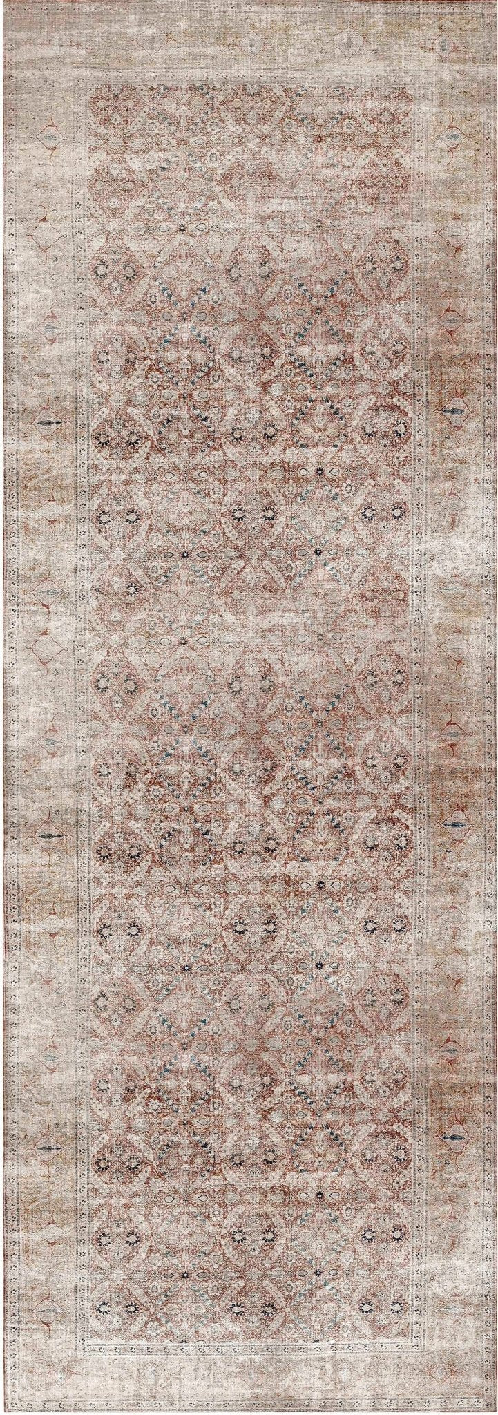 Distressed Vintage Levent Runner Rug - Washable Rug - Rugs a Million