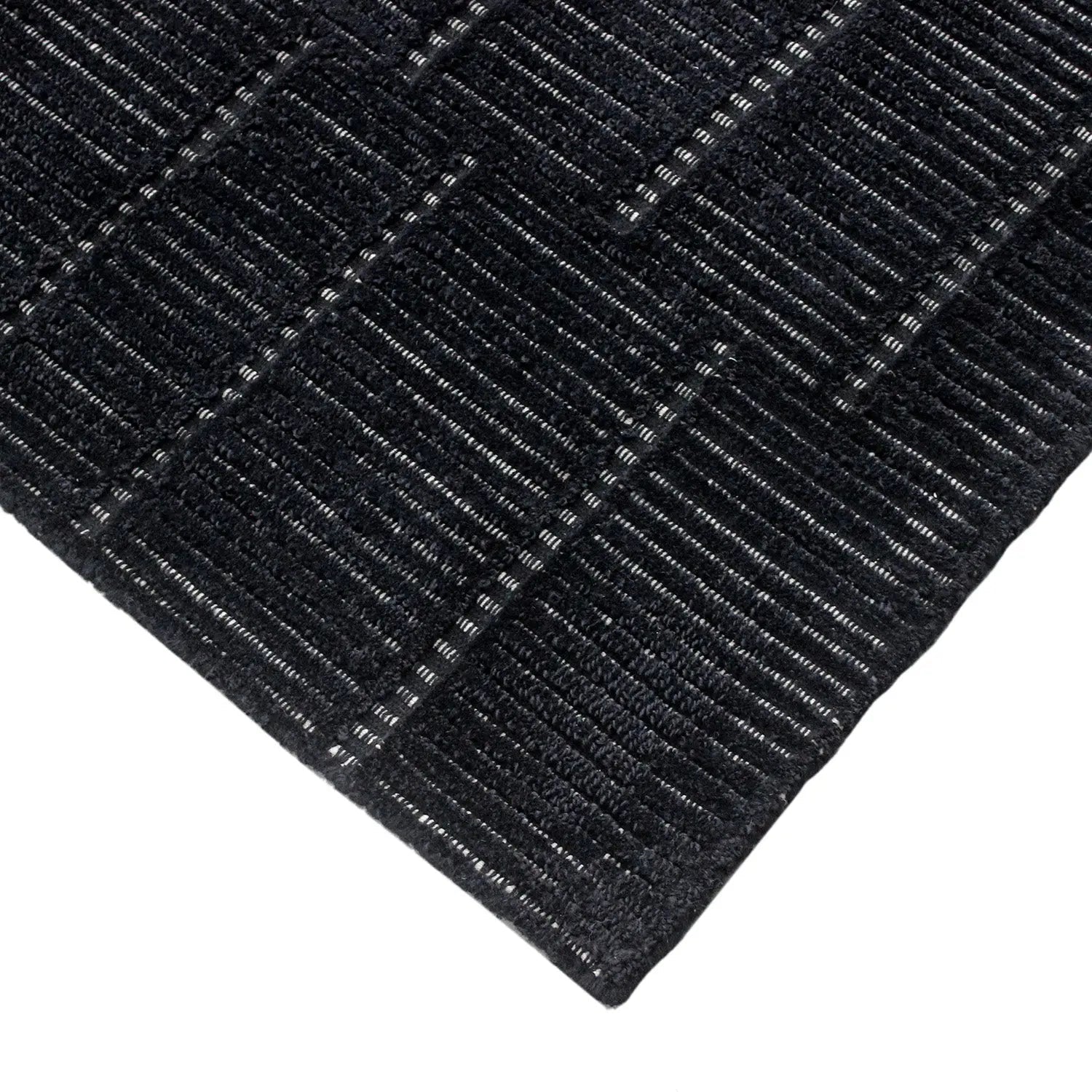 Lacey Abstract Stripe Charcoal Wool Rug - Rugs a Million