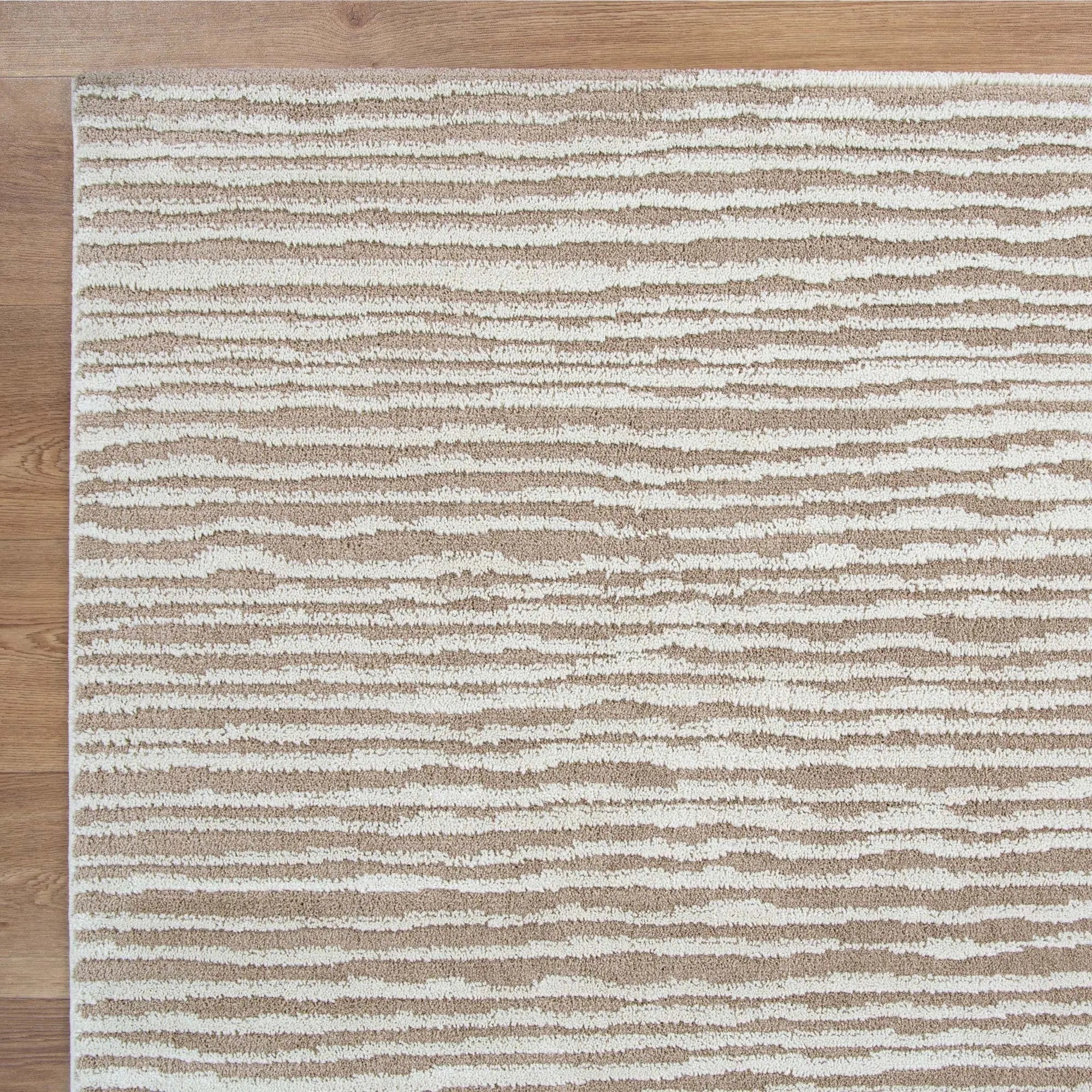 Lavendi Waves Cream Beige Wool Rug - Rugs - Rugs a Million
