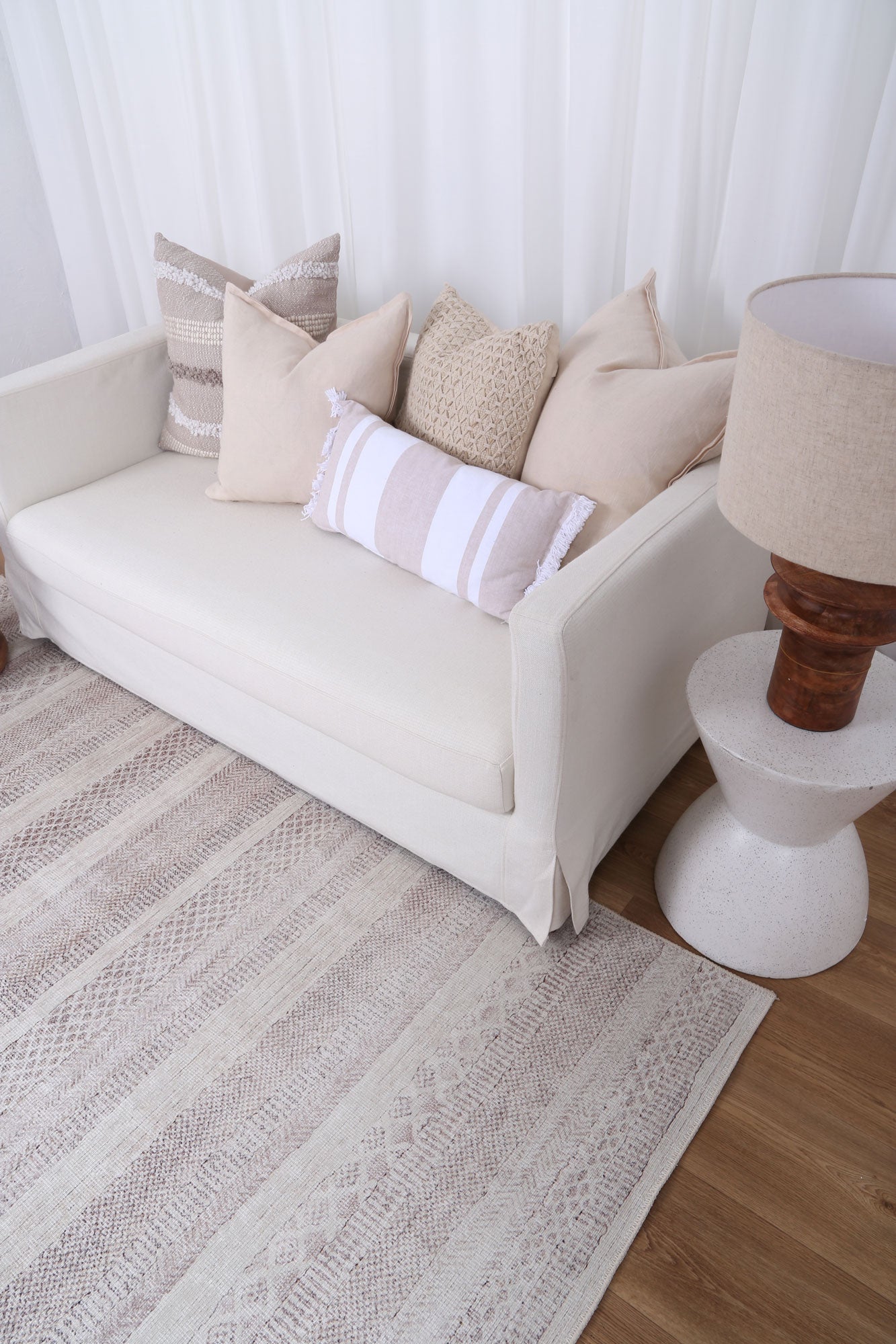 Mojave Lines Desert Beige Washable Rug - Washable Rug - Rugs a Million