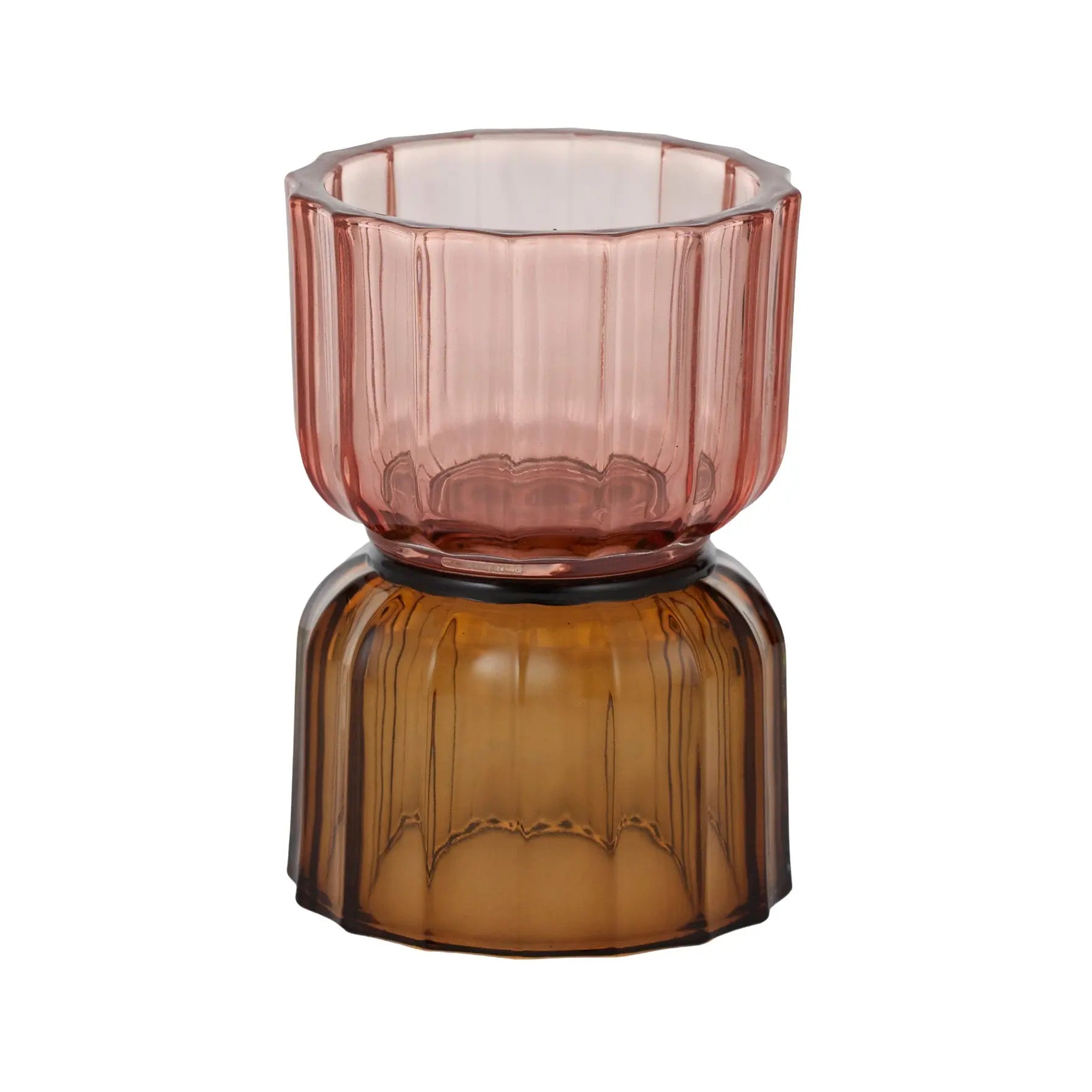 Ribbed Glass Candleholder Pink - Fashion Candles - Rugs a Million
