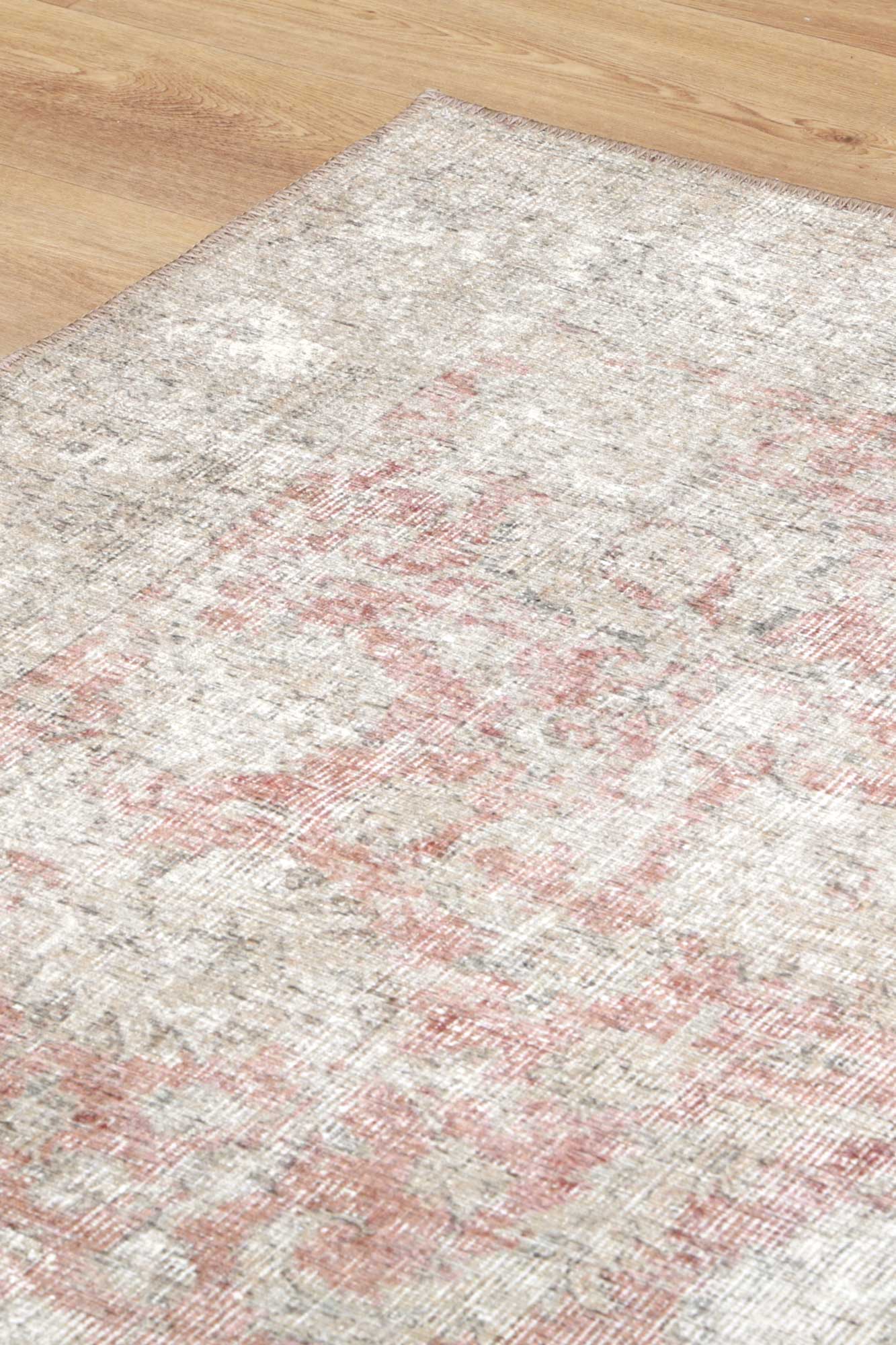 Vintage Adeline Peach Rug - Washable Rug - Rugs a Million