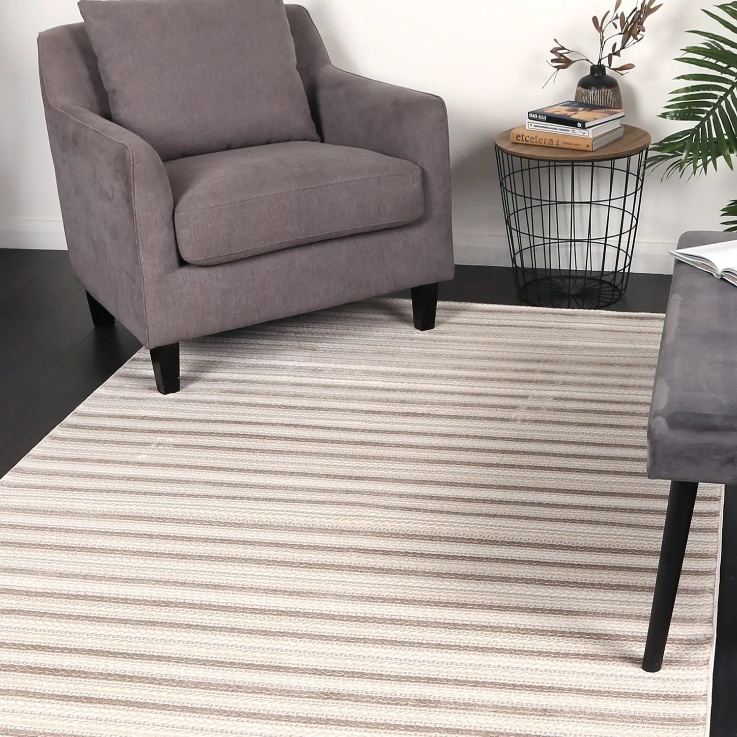 Agra Light Beige Striped Rug - Rugs - Rugs a Million