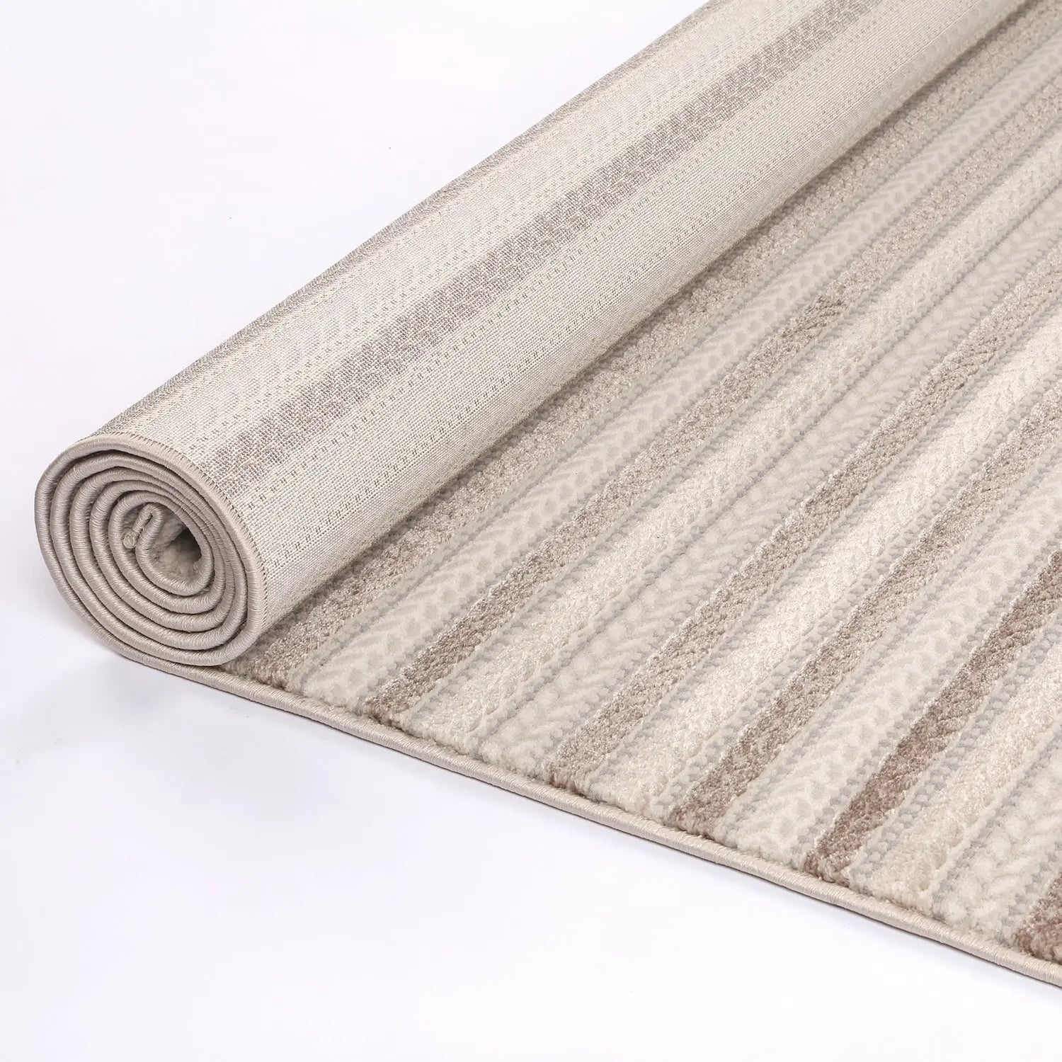 Agra Light Beige Striped Rug - Rugs - Rugs a Million