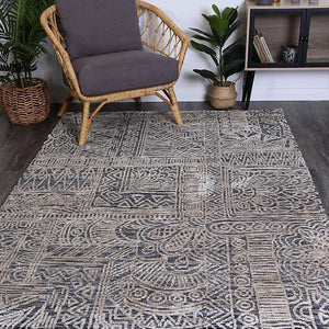 Alayah Anthracite Flower Rug - Rugs - Rugs a Million