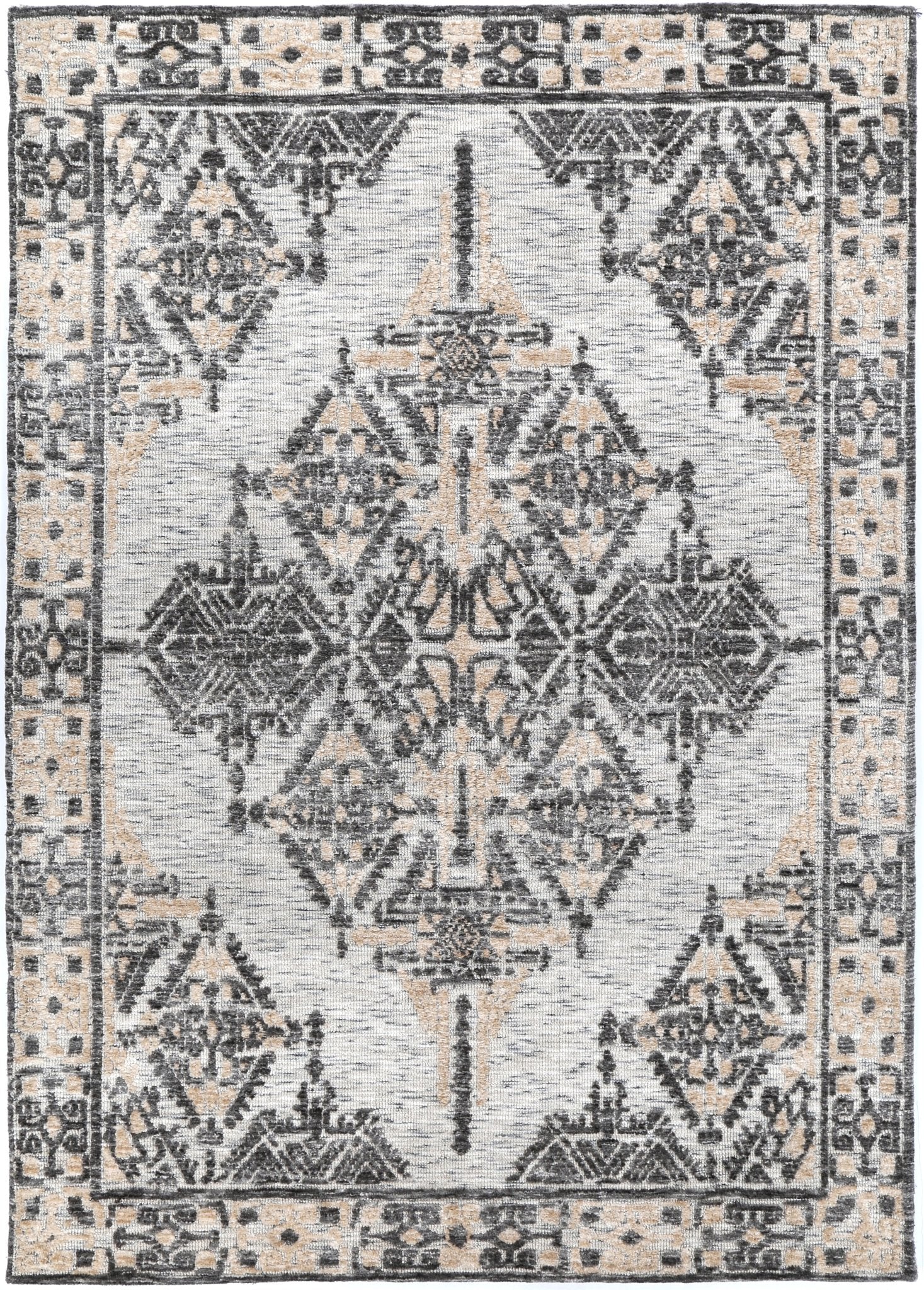 Alayah Ornamental Charcoal & Beige Rug - Rugs - Rugs a Million