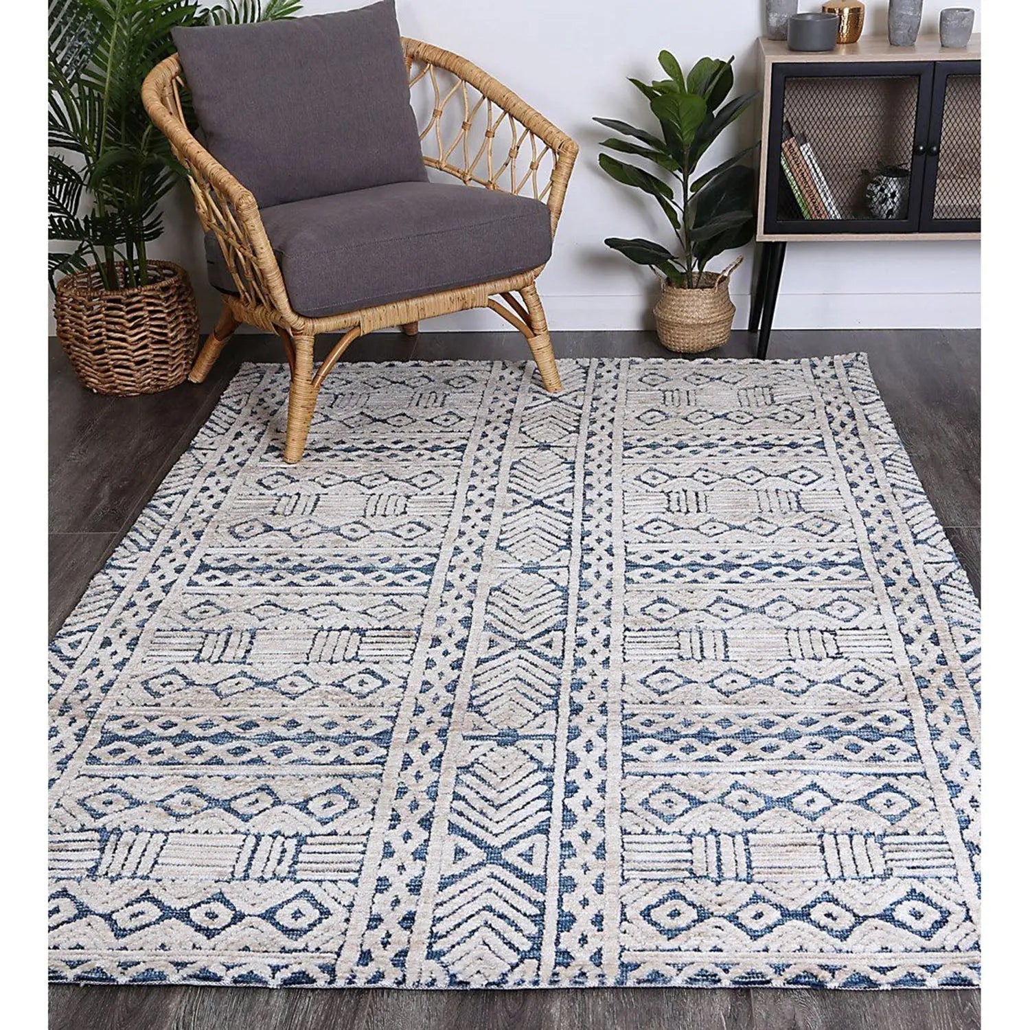 Alayah Tribal Blue Rug - Rugs - Rugs a Million