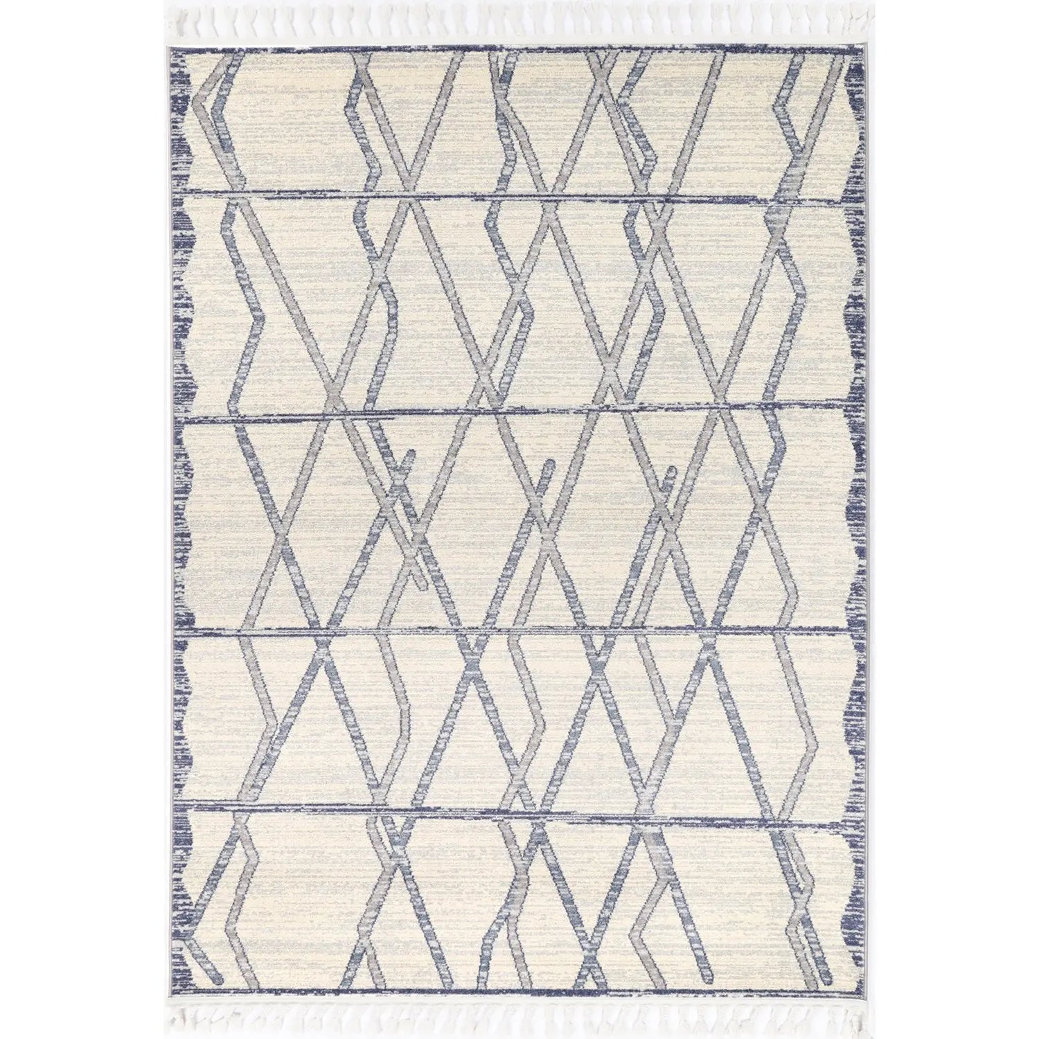 Asilah Light Grey Cream Moroccan Rug - Rugs - Rugs a Million