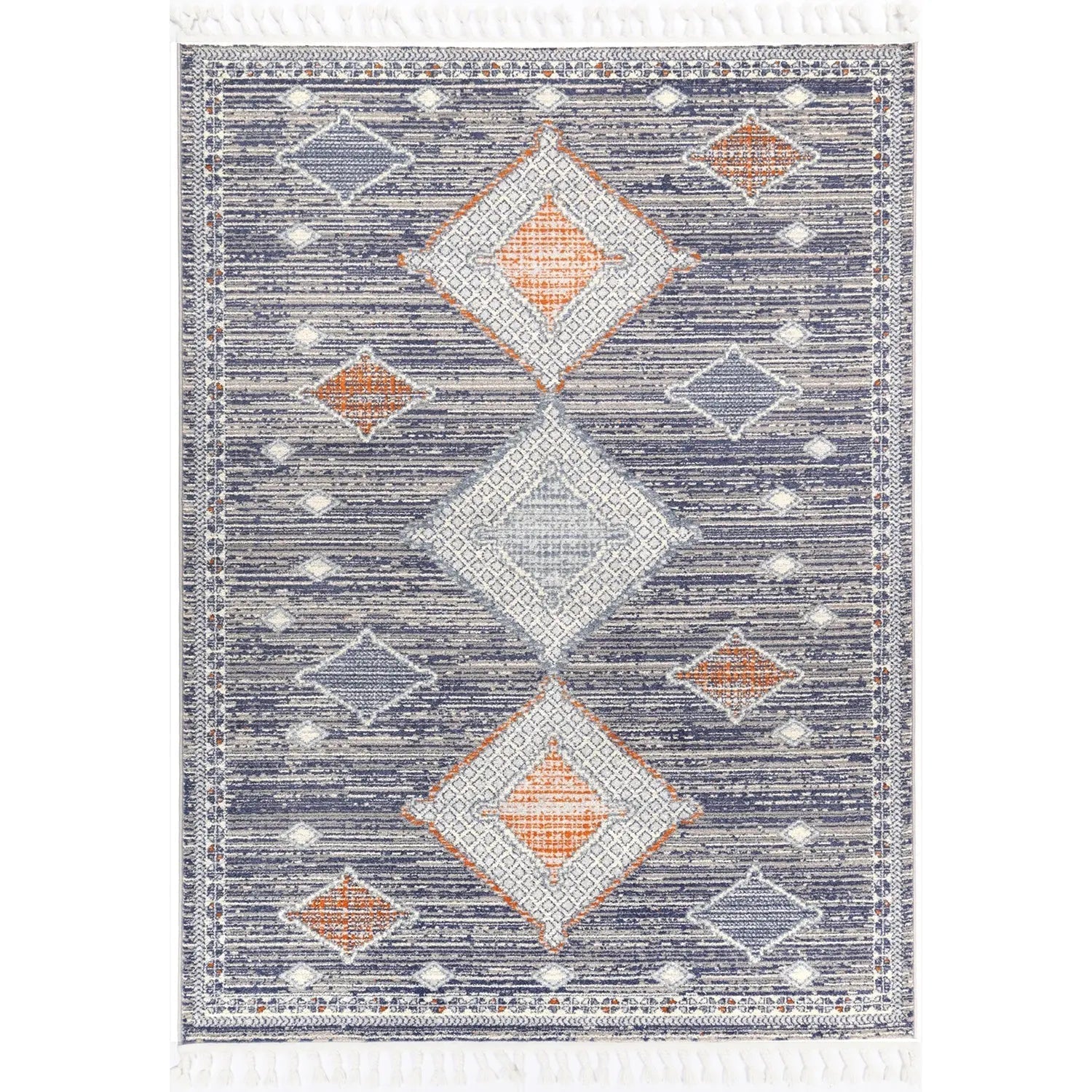 Asilah Navy Grey Moroccan Rug - Rugs - Rugs a Million