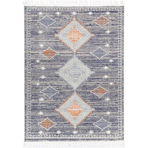Asilah Navy Grey Moroccan Rug - Rugs - Rugs a Million