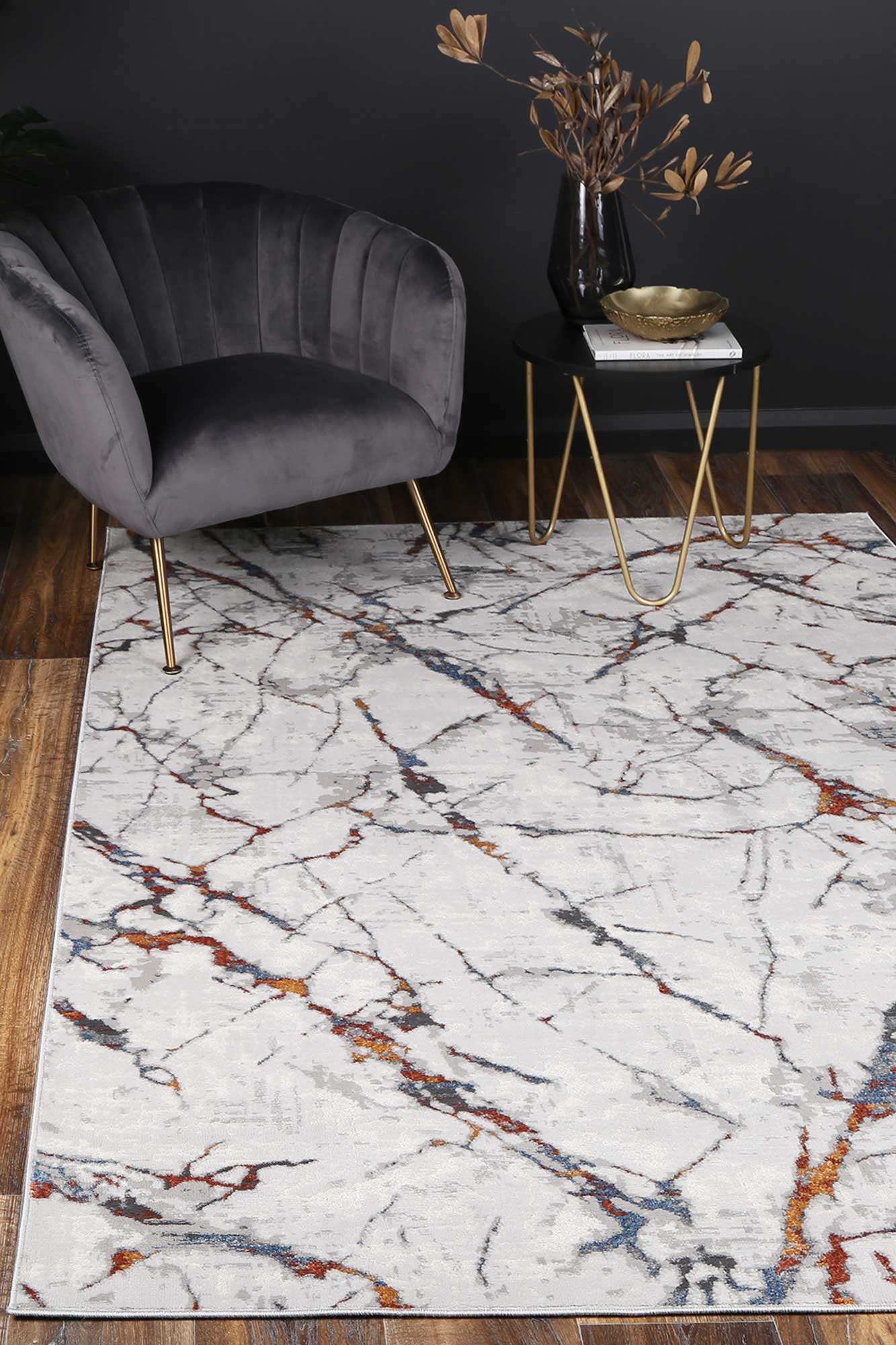 Barton Grey Multi Marble Rug - Rug - Rugs a Million