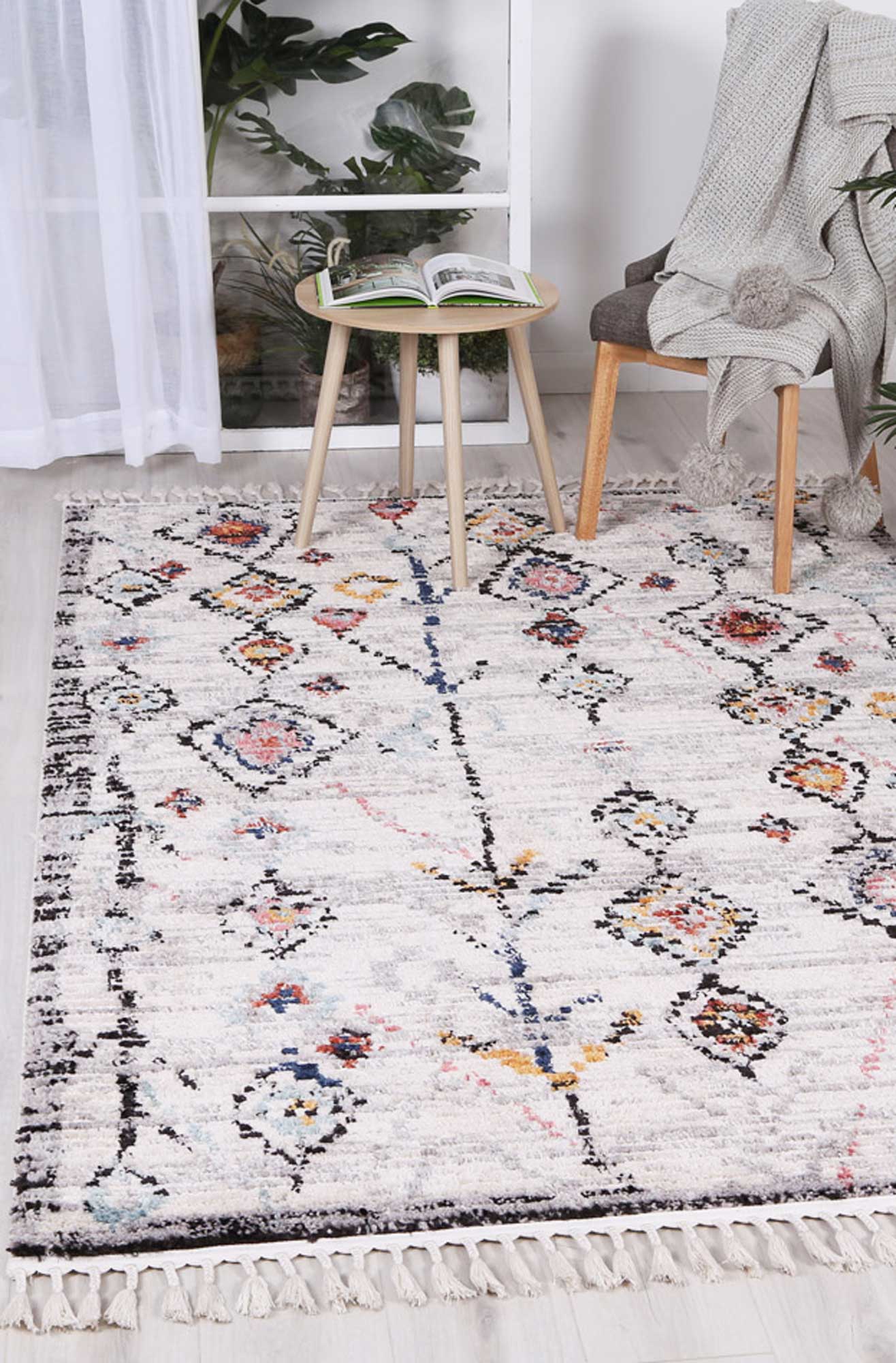 Boho Moroccan Taza White Rug - Modern - Rugs a Million