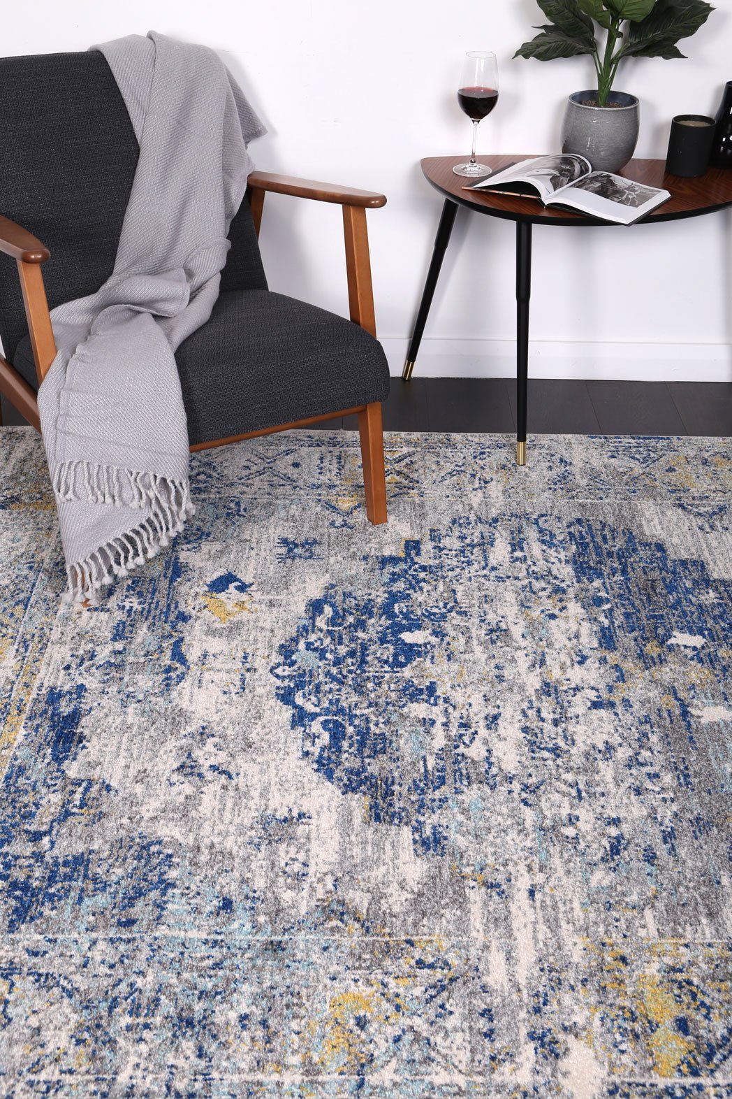 Delicate Blue Green Distressed Rug - Rugs - Rugs a Million