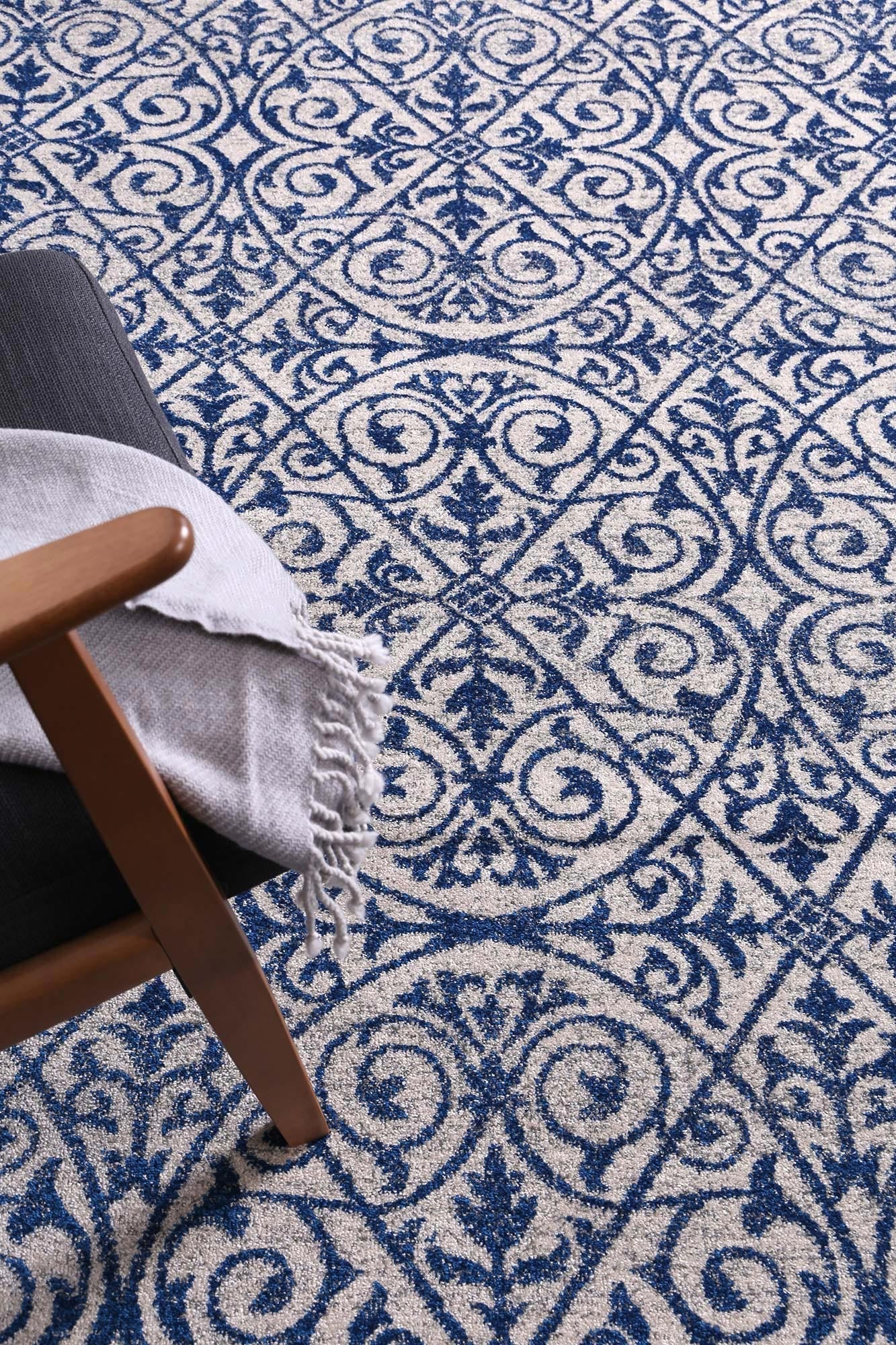 Delicate Blue White Transitional Rug - Area Rug - Rugs a Million