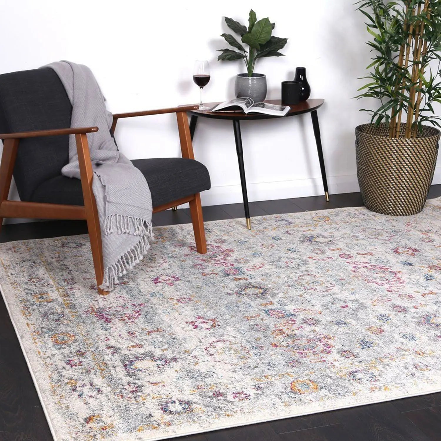 Delicate Multi Grey Traditional Rug - Rugs - Rugs a Million