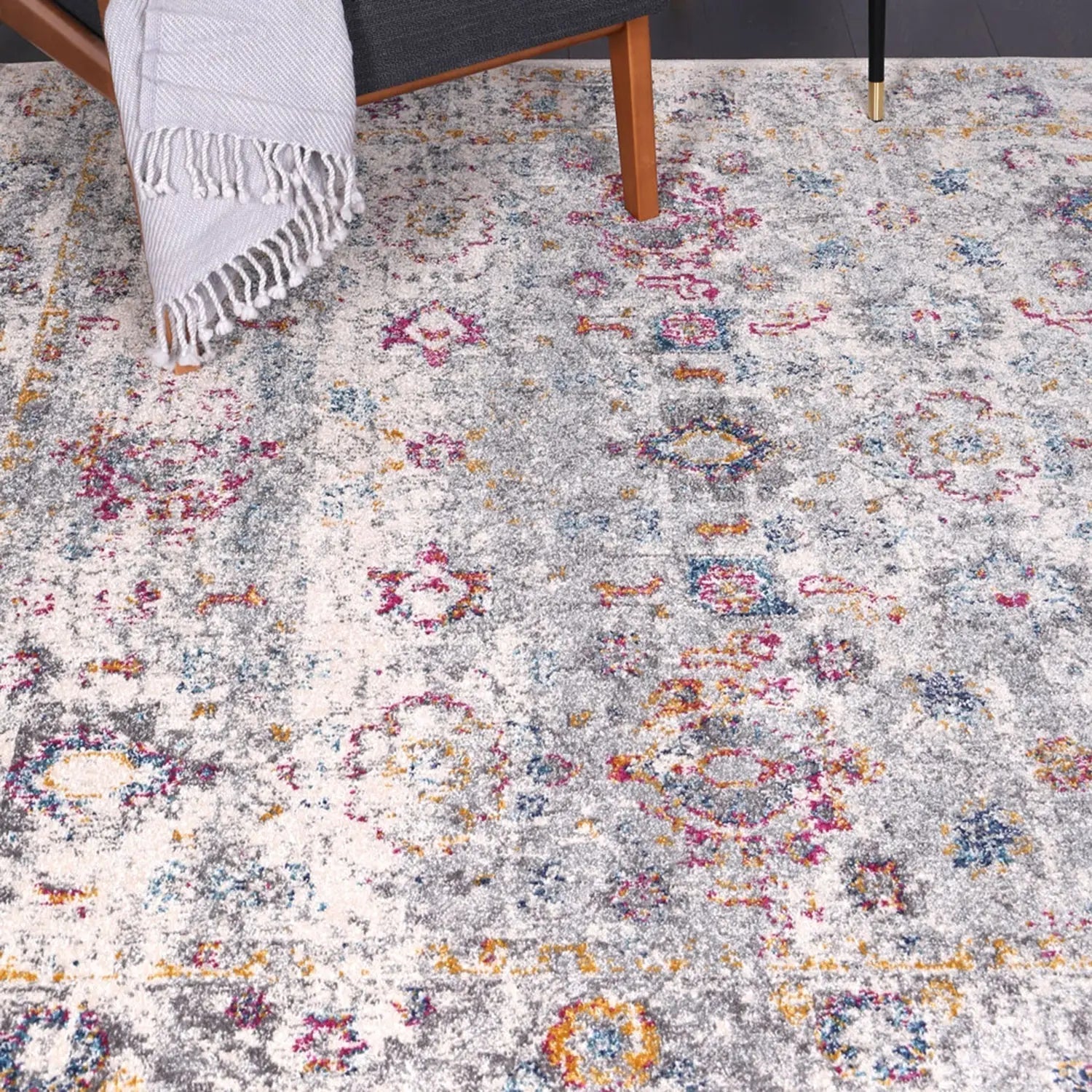 Delicate Multi Grey Traditional Rug - Rugs - Rugs a Million