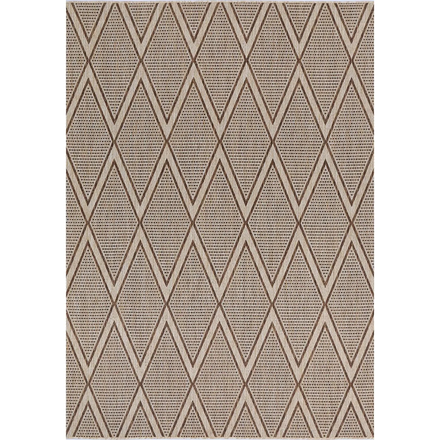 Elements Indoor/Outdoor Cream Diamond Rug - Rugs - Rugs a Million