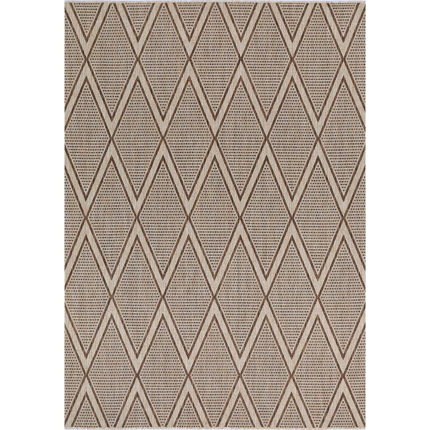 Elements Indoor/Outdoor Cream Diamond Rug - Rugs - Rugs a Million