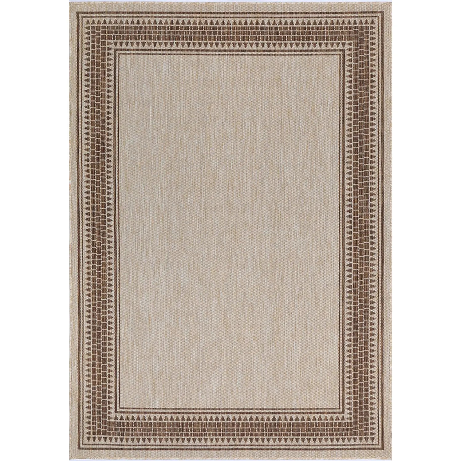 Elements Indoor/Outdoor Cream Frame Rug - Rugs - Rugs a Million