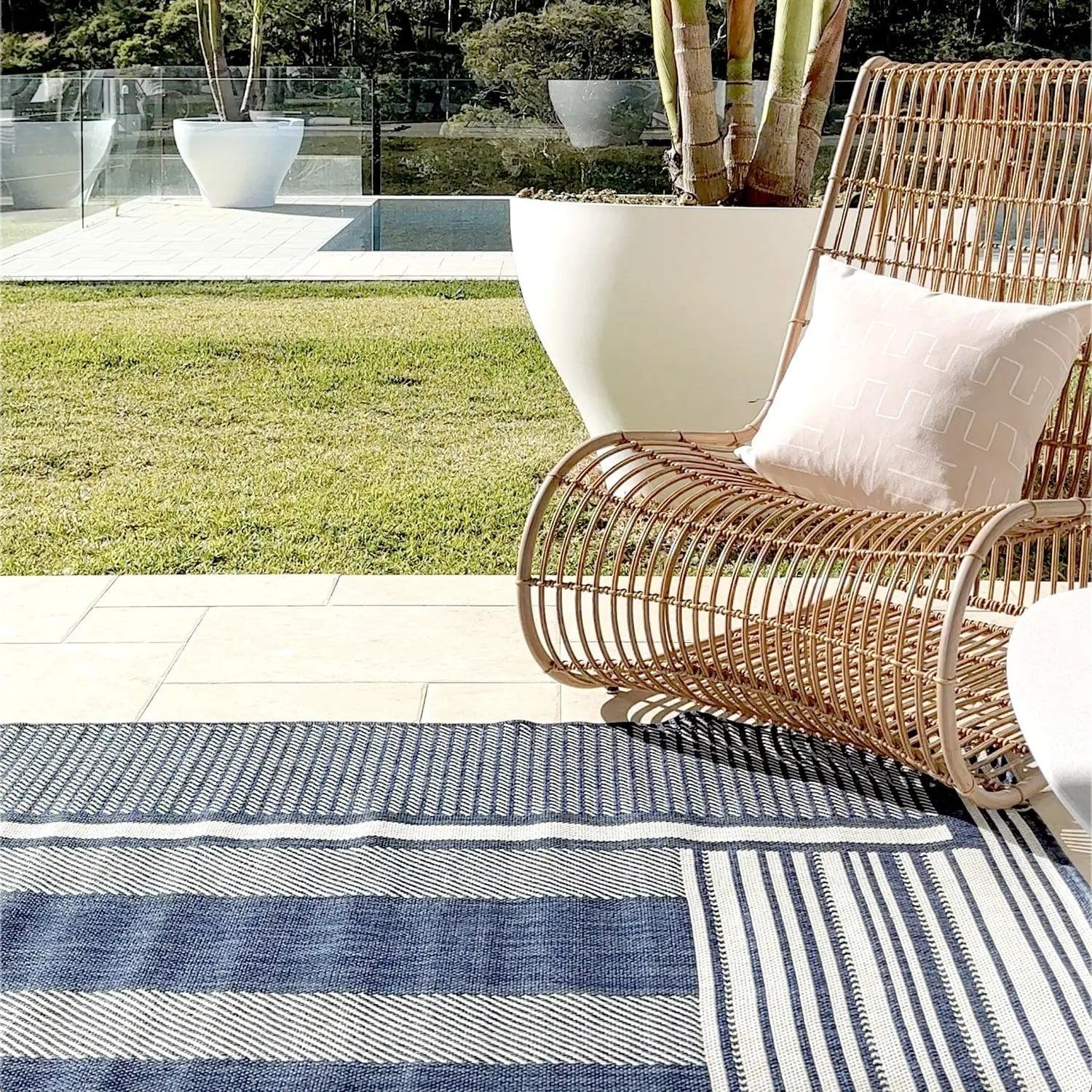 Elements Indoor/Outdoor Navy Stone Rug - Rugs - Rugs a Million