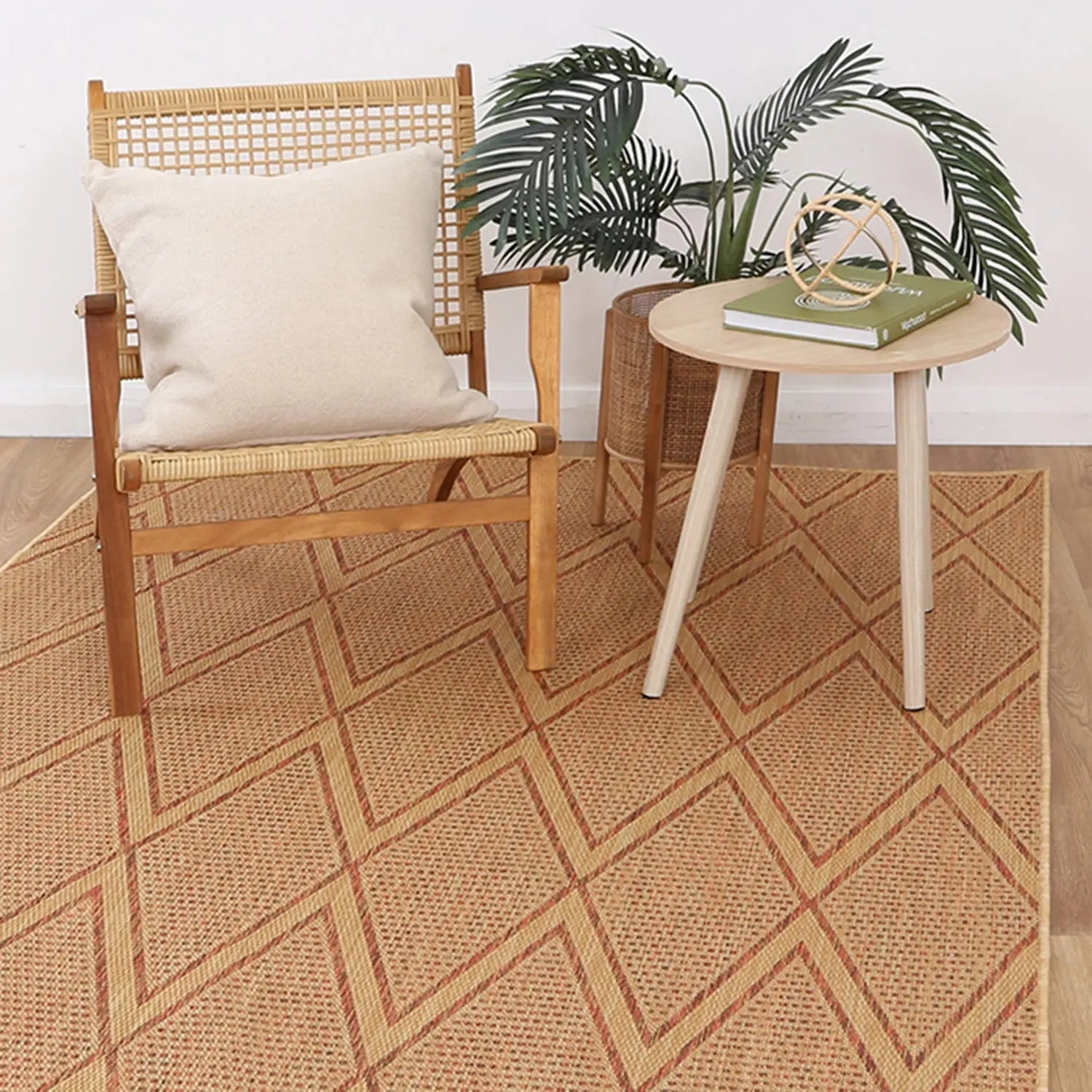 Elements Indoor/Outdoor Terracotta Diamond Rug - Rugs - Rugs a Million