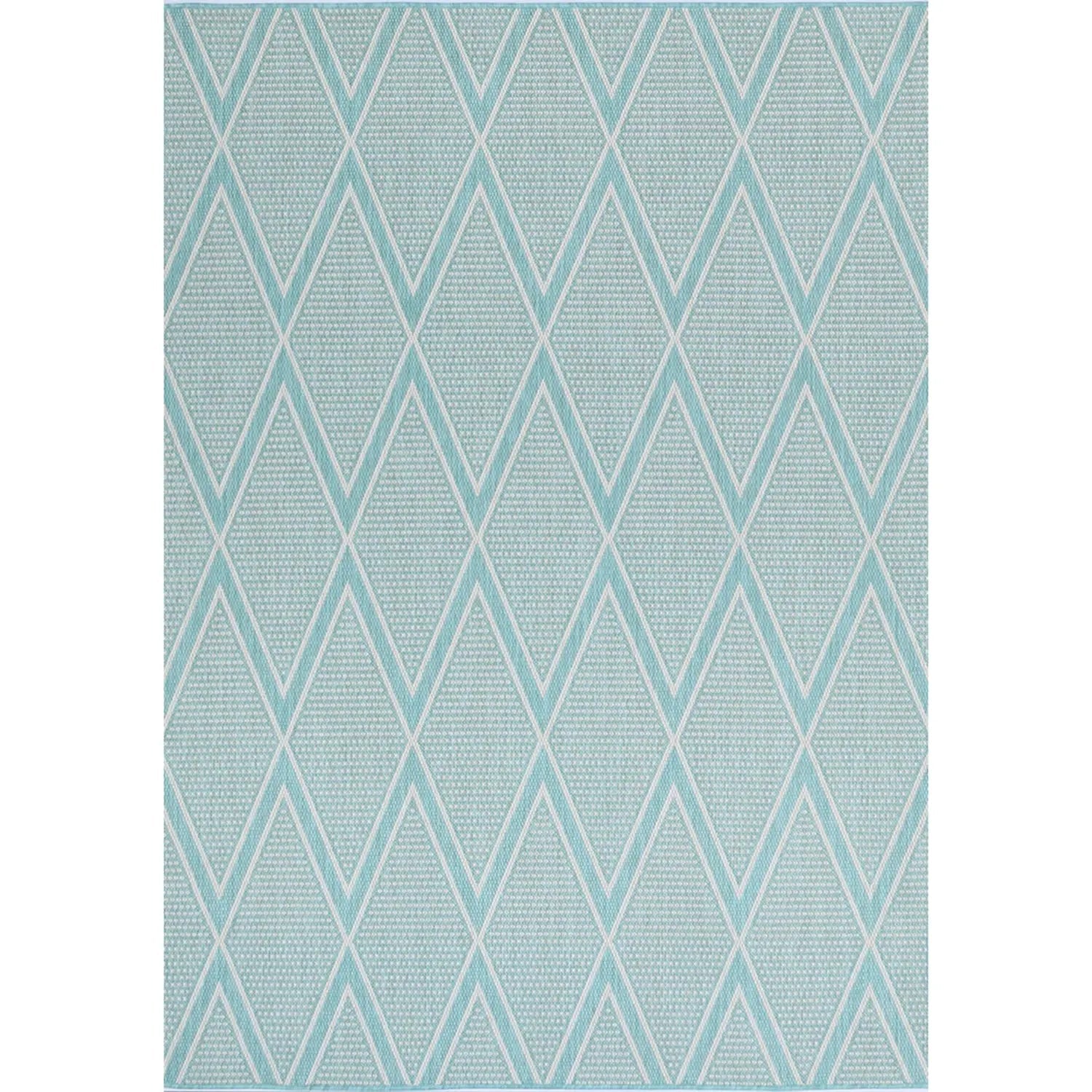 Elements Indoor/Outdoor Turquoise Diamond Rug - Rugs - Rugs a Million