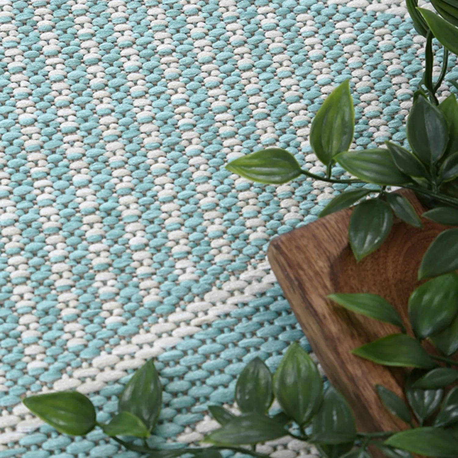 Elements Indoor/Outdoor Turquoise Diamond Rug - Rugs - Rugs a Million