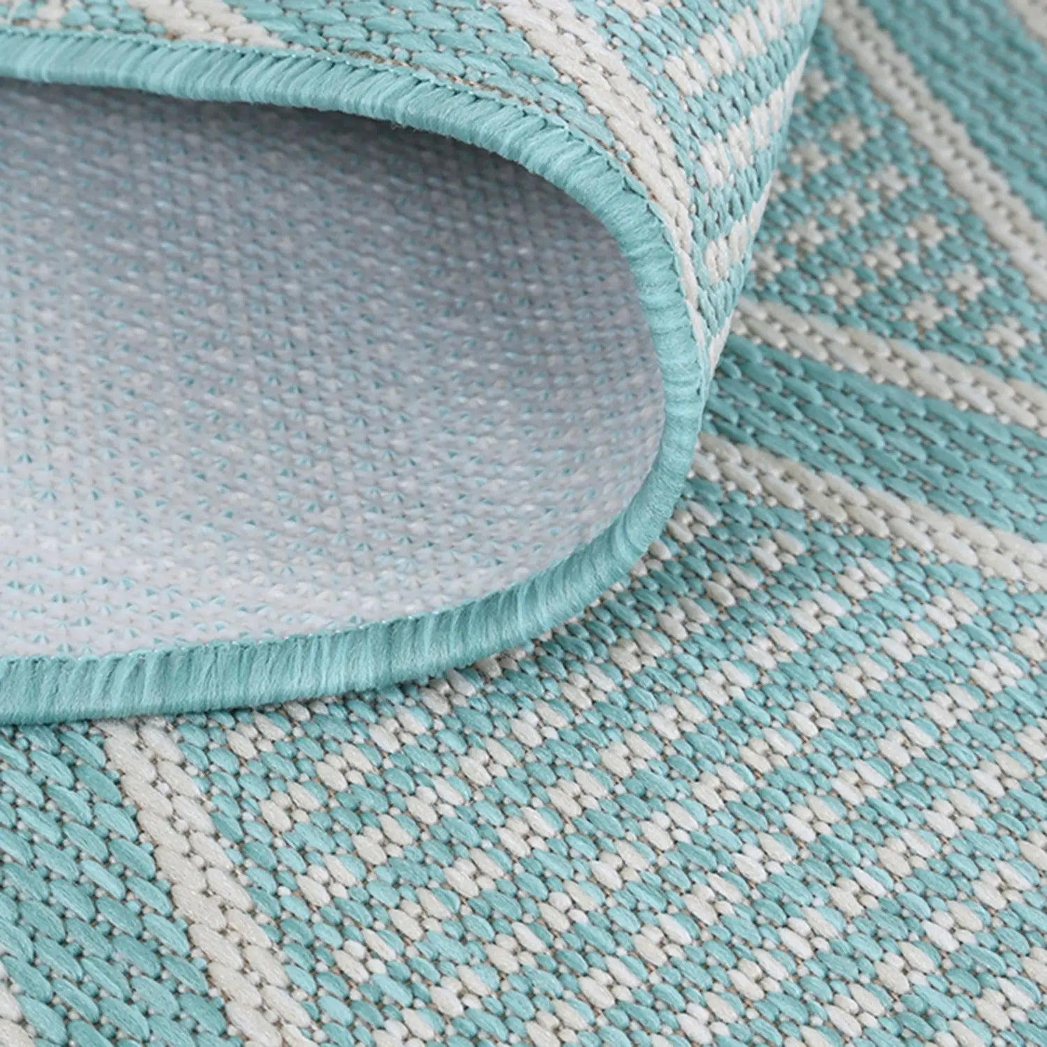 Elements Indoor/Outdoor Turquoise Diamond Rug - Rugs - Rugs a Million