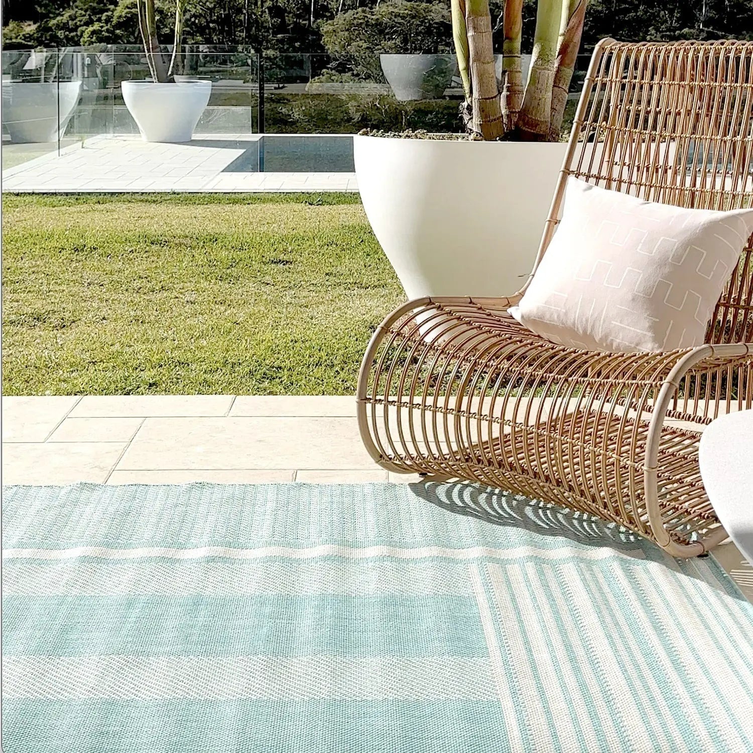 Elements Indoor/Outdoor Turquoise Stone Rug - Rugs - Rugs a Million