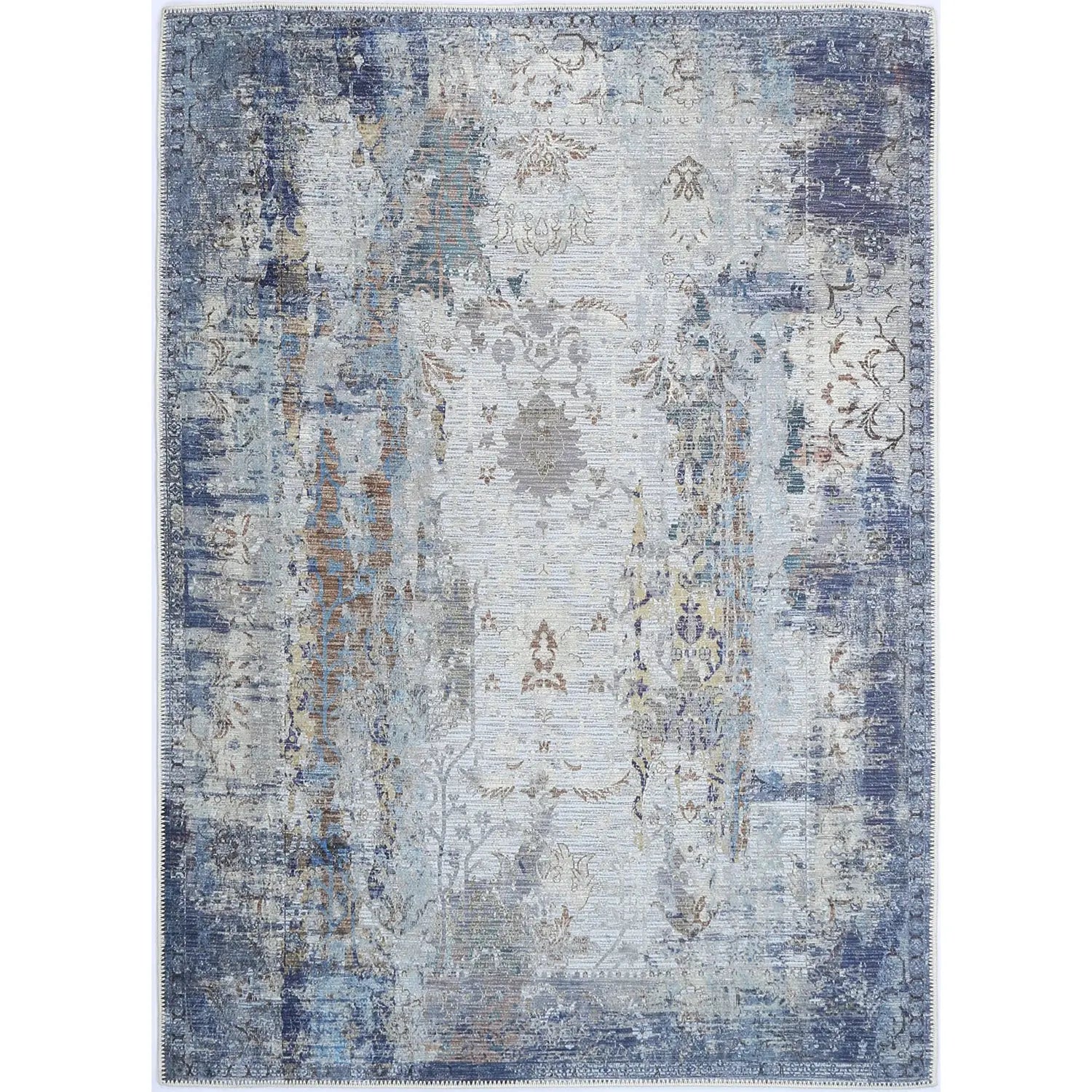 Enchant Distressed Washable Steel Rug - Rugs - Rugs a Million