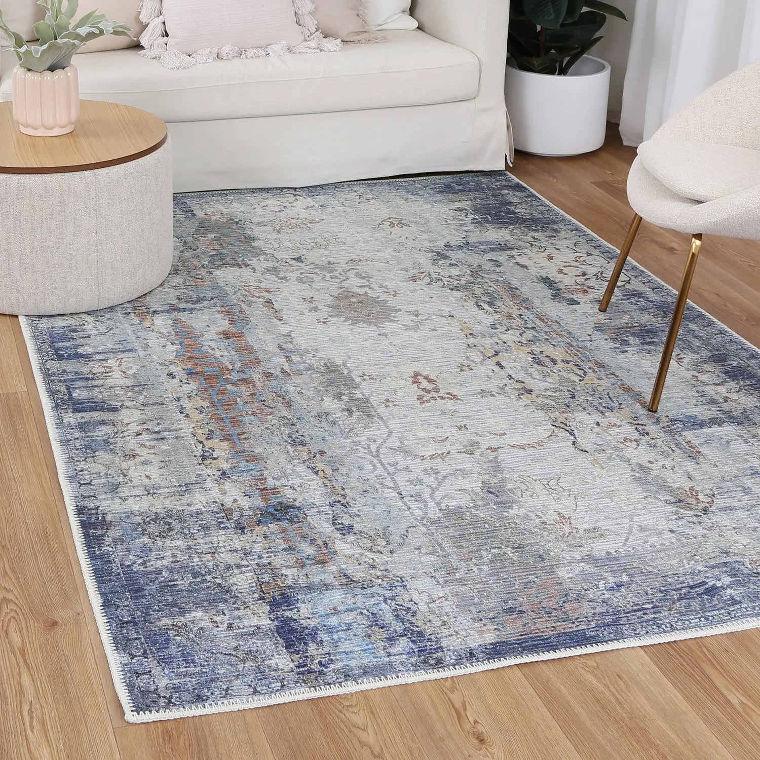 Enchant Distressed Washable Steel Rug - Rugs - Rugs a Million