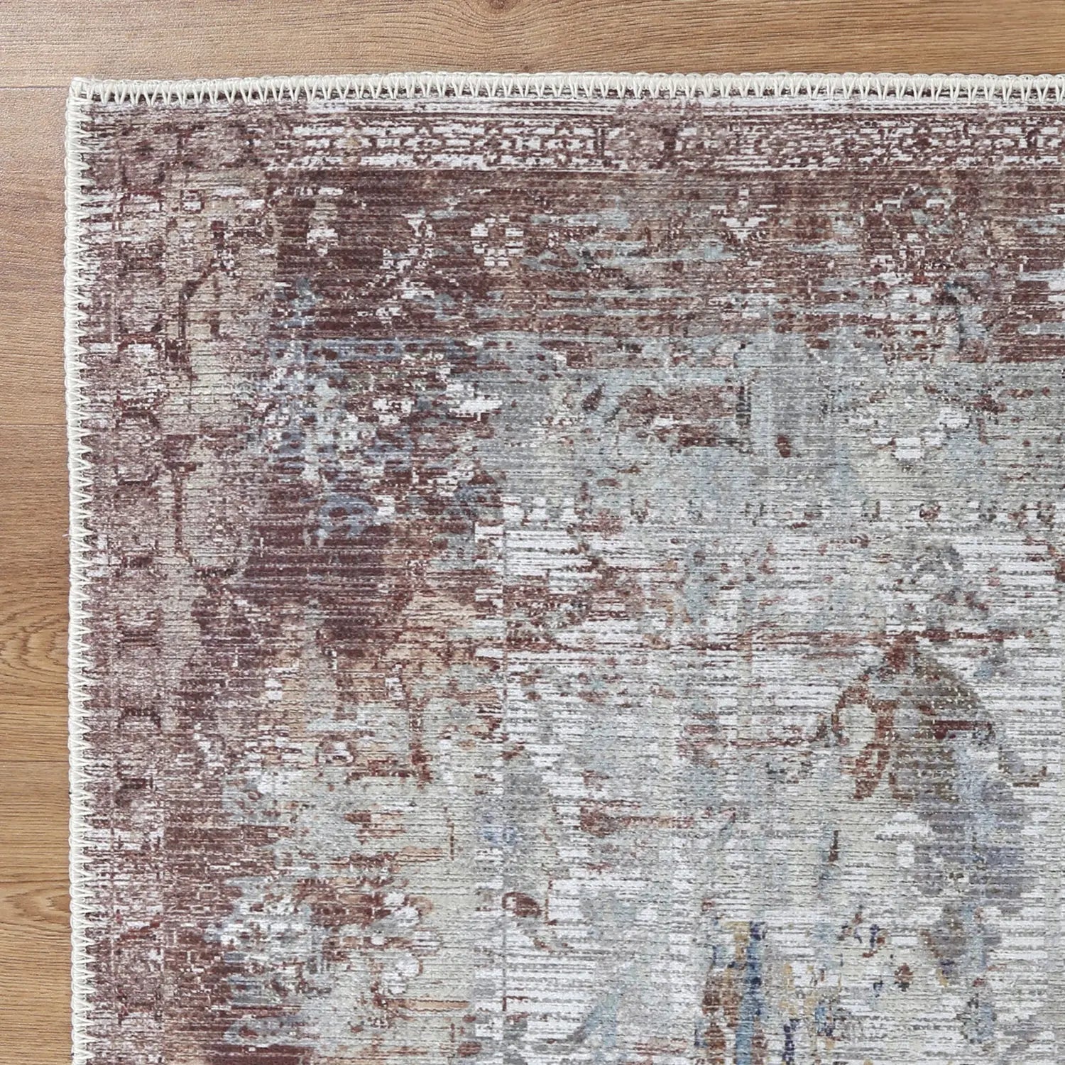Enchant Distressed Washable Terracotta Rug - Rugs - Rugs a Million