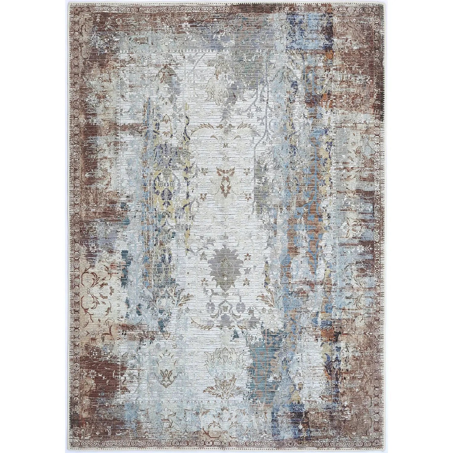 Enchant Distressed Washable Terracotta Rug - Rugs - Rugs a Million