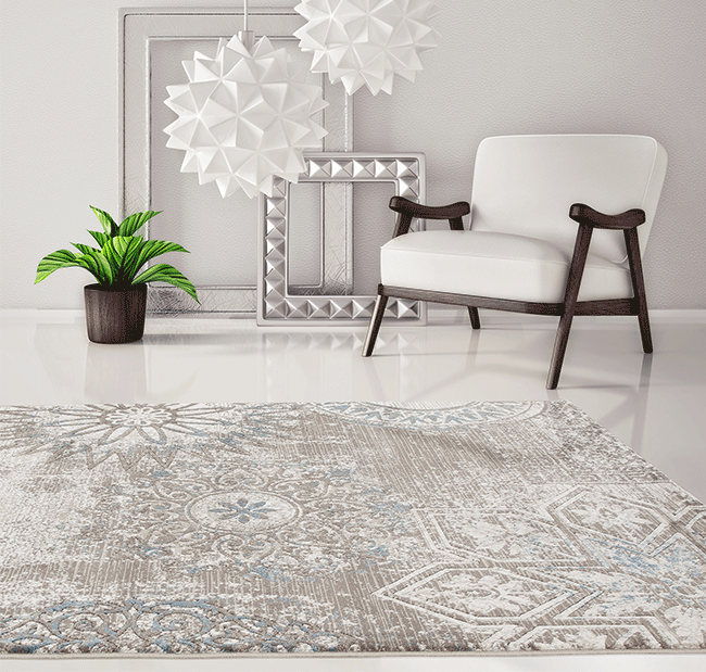 Felicity Beige Distressed Contemporary Rug - Rug - Rugs a Million