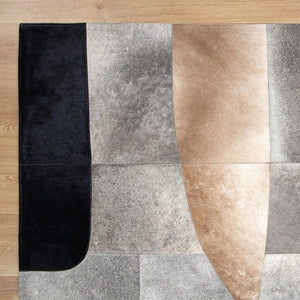 Fortaleza Patchwork Leather Rug Black - Rugs - Rugs a Million