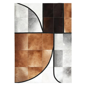 Fortaleza Patchwork Leather Rug Tan - Rugs - Rugs a Million