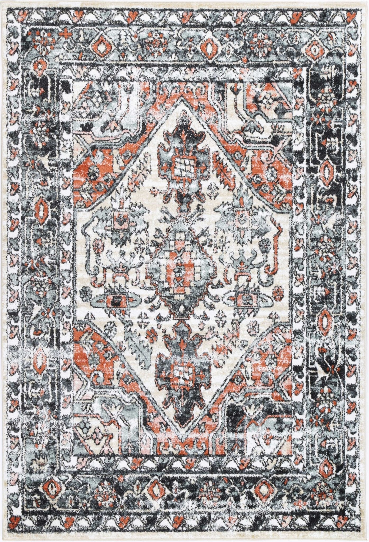 Fortune Traditional Beige Black Rug - Rug - Rugs a Million