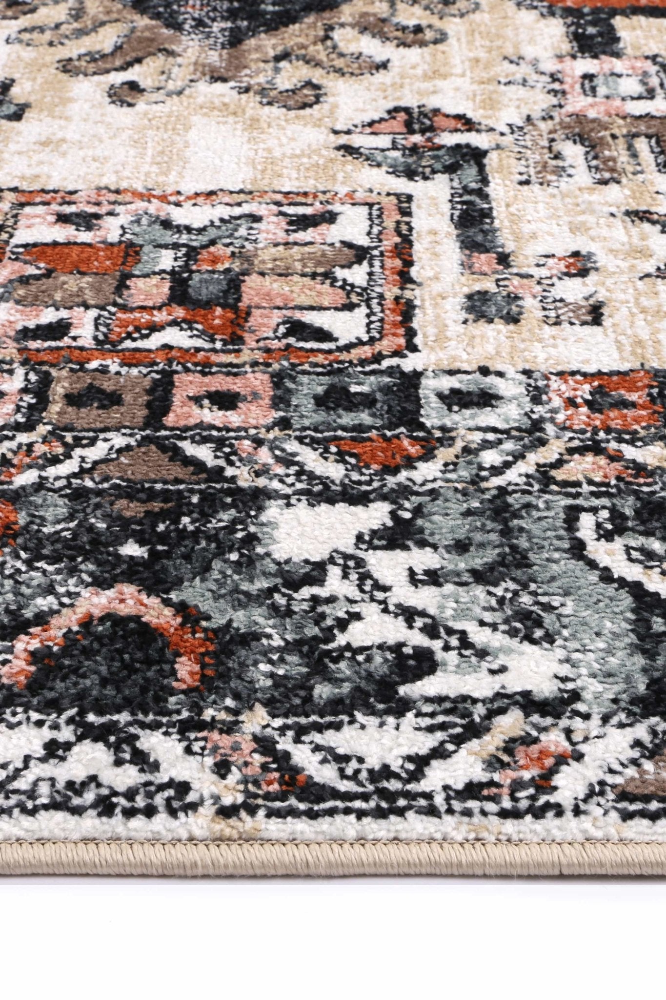 Fortune Traditional Black Cream Rug - Rug - Rugs a Million