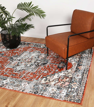 Fortune Traditional Terracotta Rug - Rug - Rugs a Million