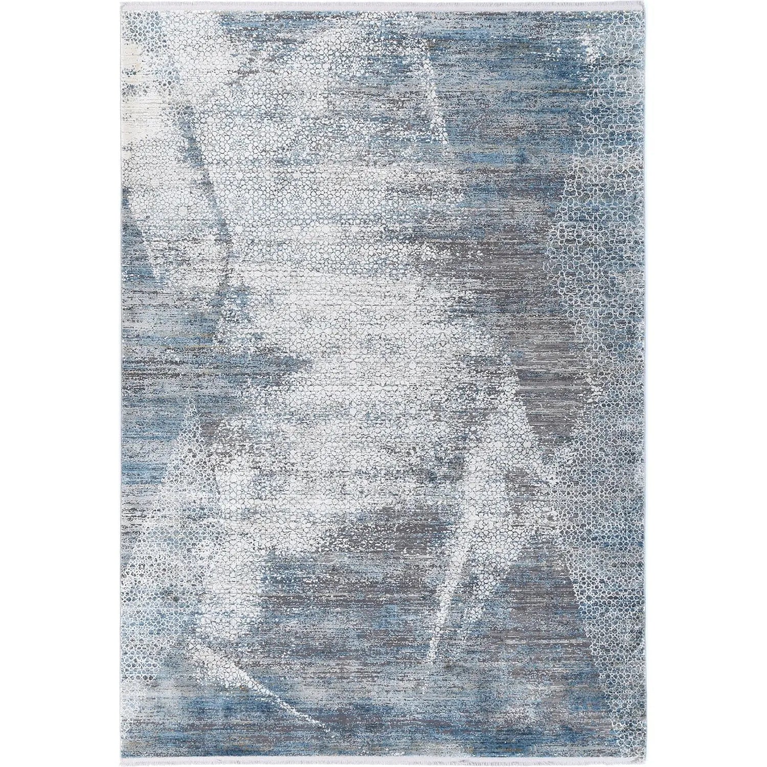 Giorgio Cream & Blue Faded Mosaic Rug - Rugs - Rugs a Million