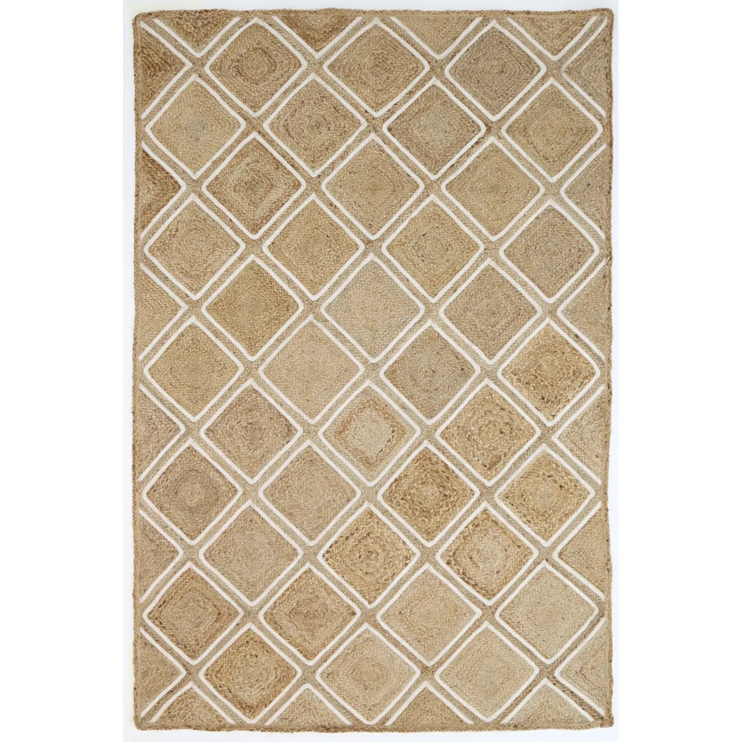 Jaipur Parquetry Jute Rug Natural - Rugs - Rugs a Million