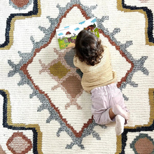Luka Shaggy White/Pastel Colour Rug - Rugs - Rugs a Million
