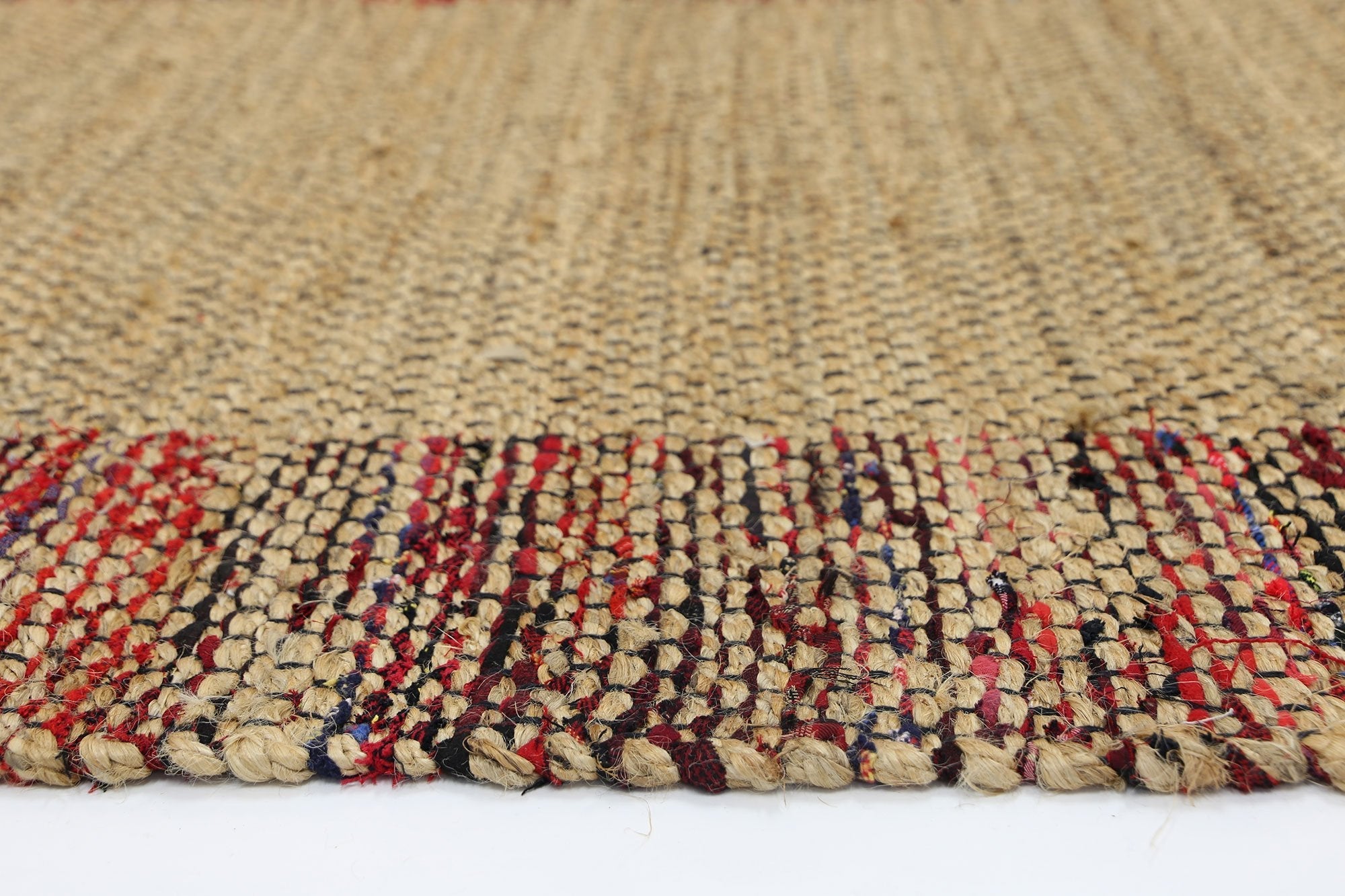 Mahal Multi Colour Boarder Jute Rug - Flatweave - Rugs a Million