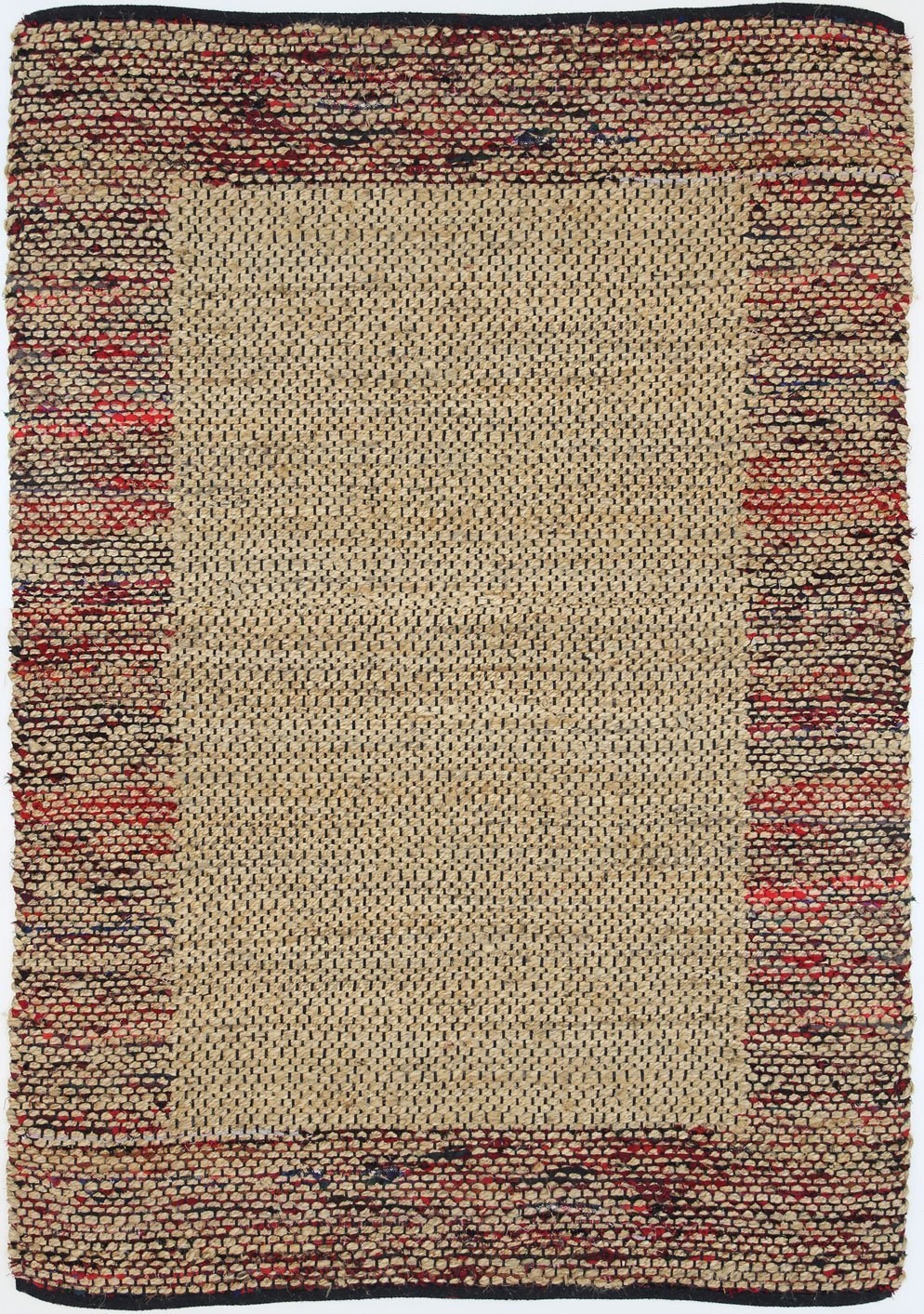 Mahal Multi Colour Boarder Jute Rug - Flatweave - Rugs a Million